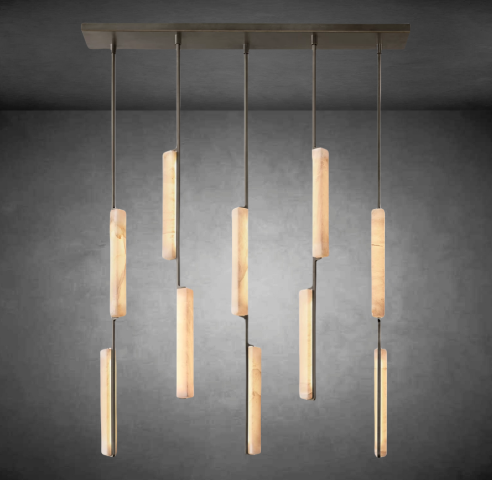 Auduben Alabaster Linear Chandelier 54"