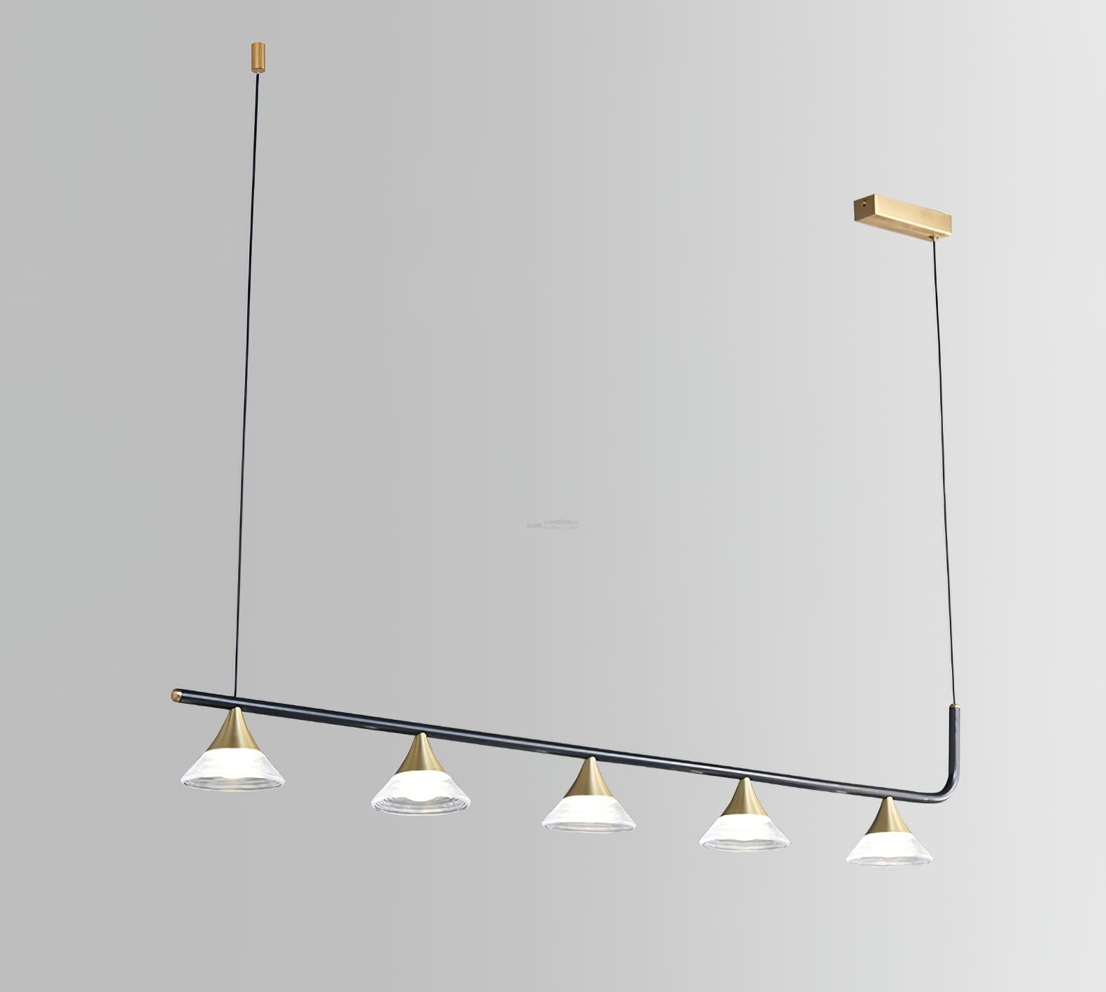 Tristan Restaurant Chandelier L 31.5″ - Bar, Charles, Gold & Transparent-1-Luxehomezone