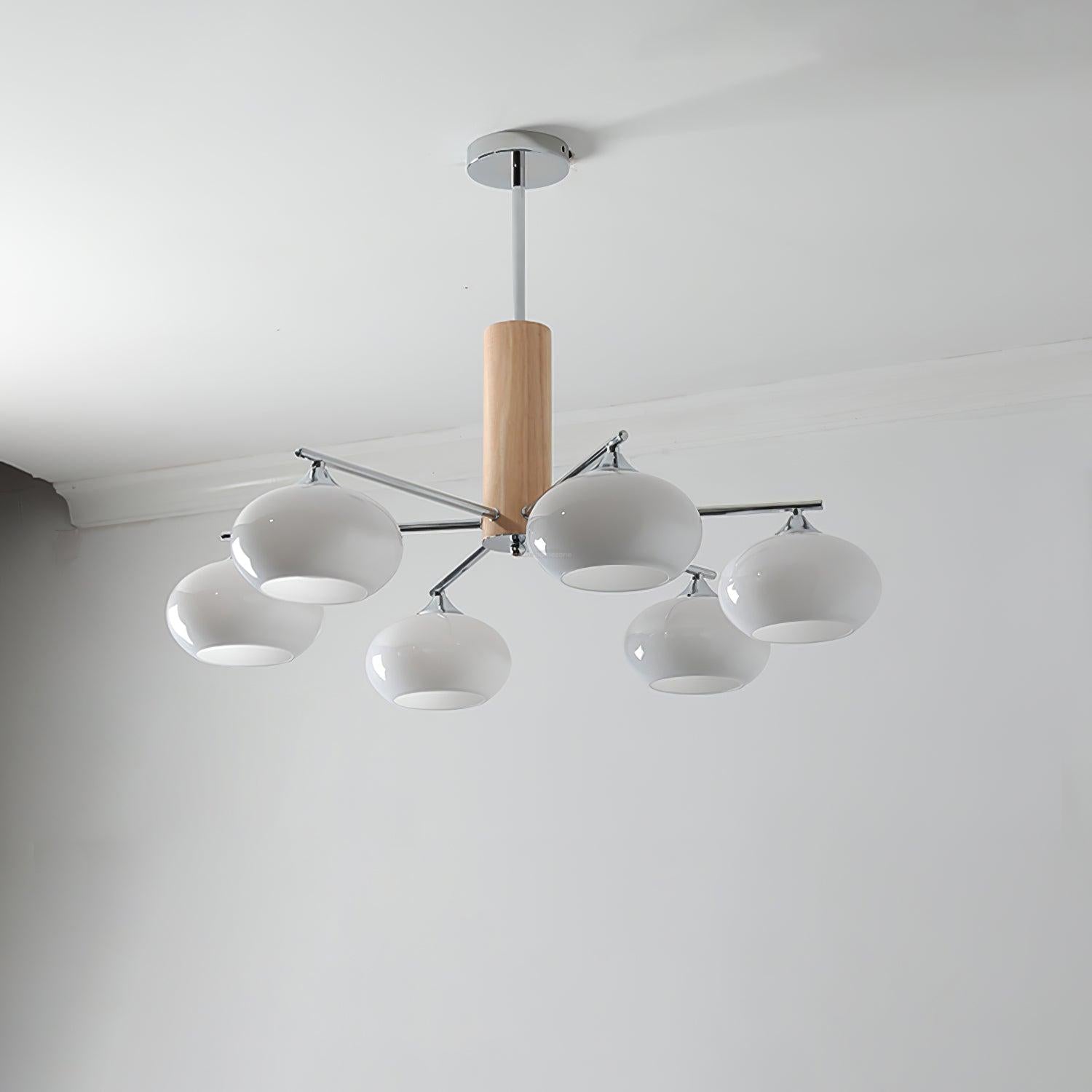 Elliptical Persimmon Chandelier with 3/6/8 heads - Glass Chandelier, Persimmon-1-Luxehomezone