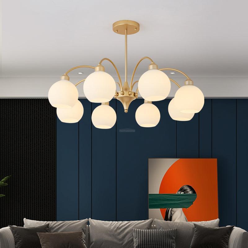 Sculptural Glass Chandelier with 6/8/10 heads - Bend, Marshmallow Chandelier-1-Luxehomezone