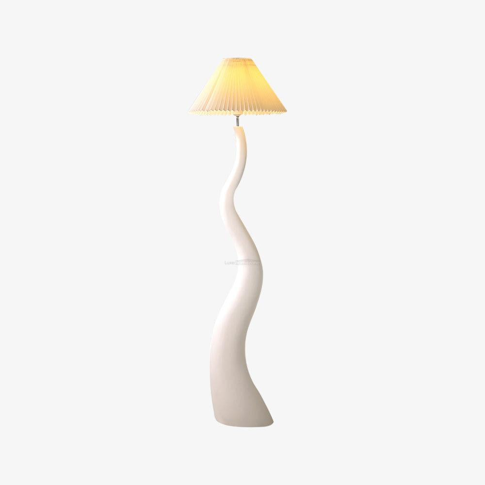 Twisted Pleated Floor Lamp ∅ 17.7″ - Fabric-1-Luxehomezone