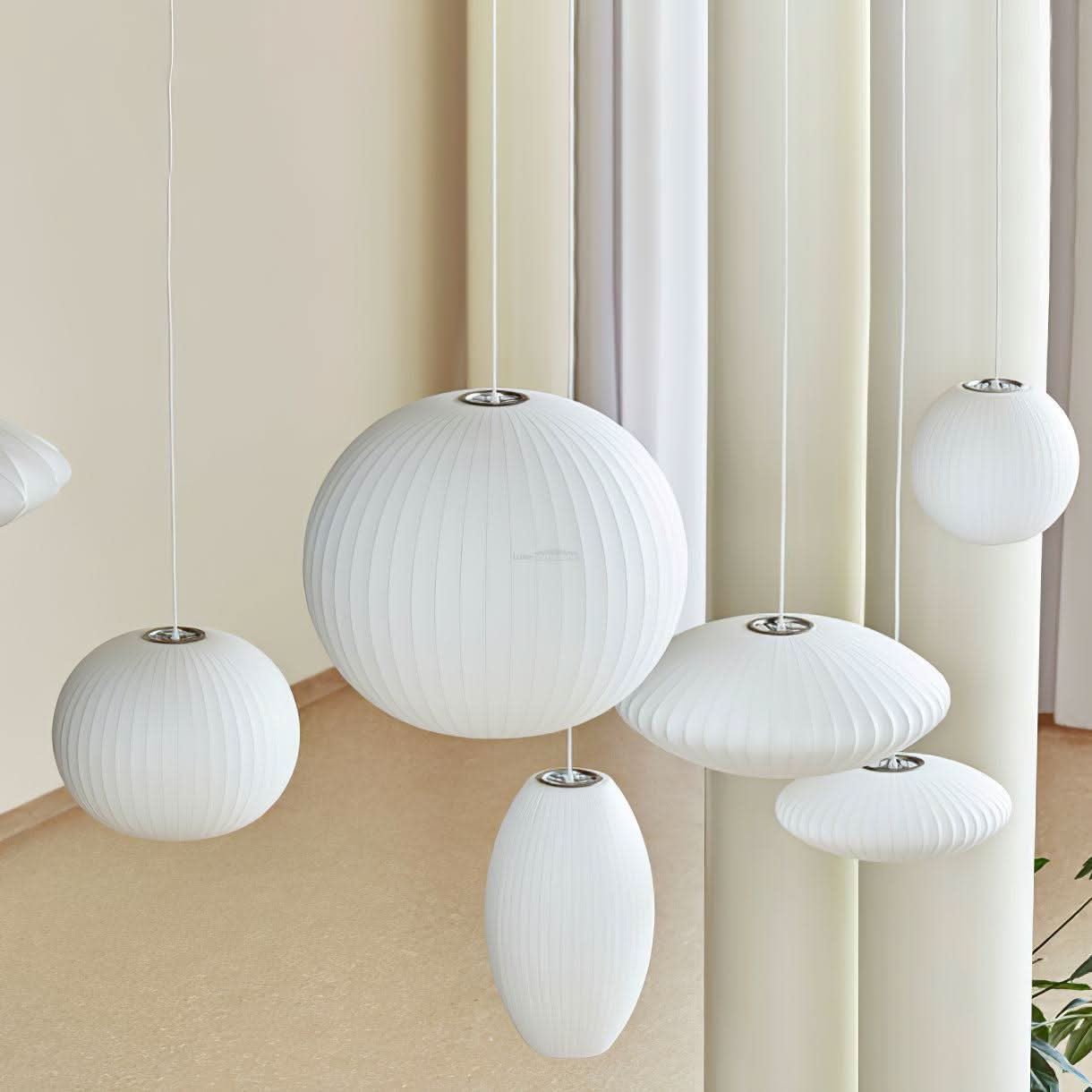 Bubble Pendant Light with Artificial Silk Lampshade - Luxehomezone