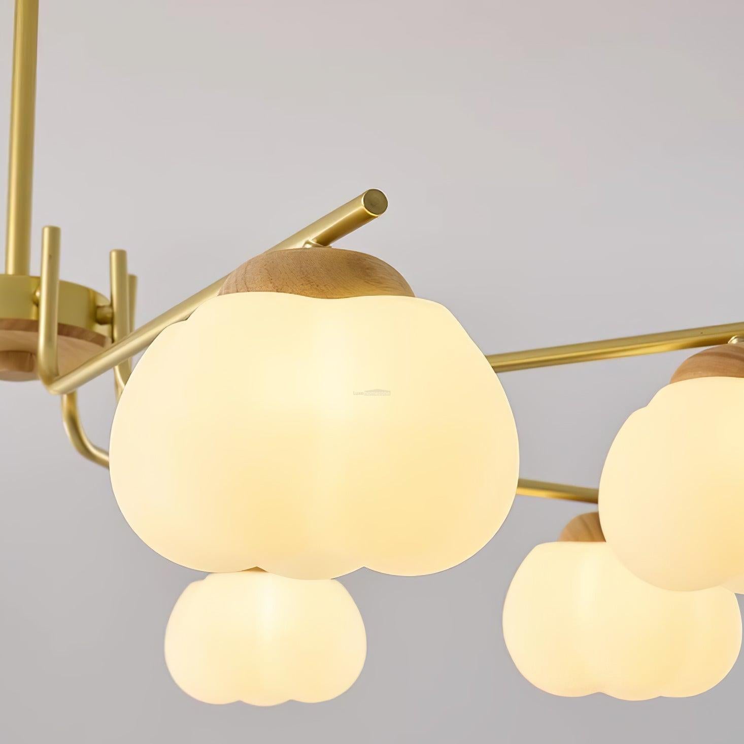 Plastic Cotton Balls Chandelier with 5/8 heads - Zahara-1-Luxehomezone