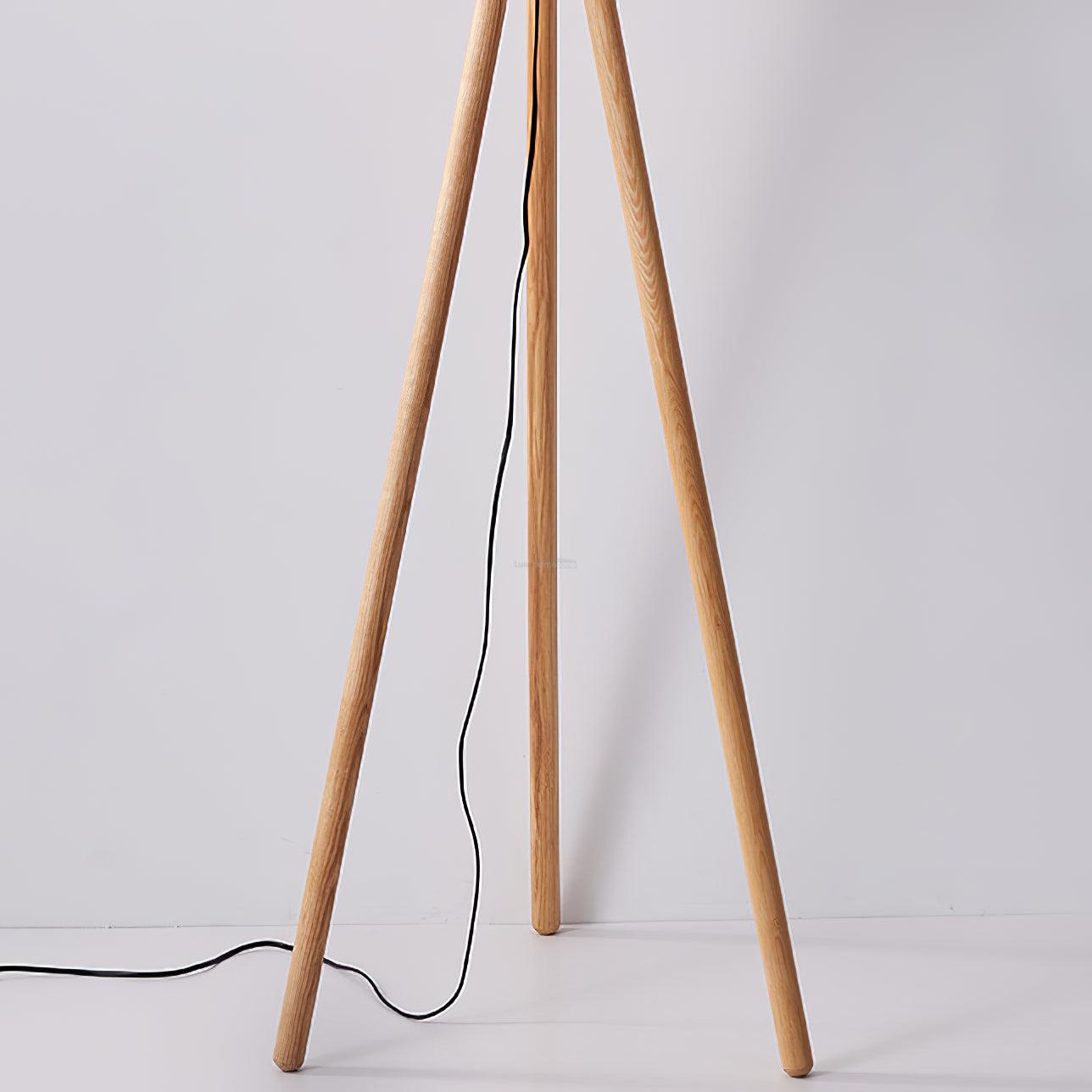 Wooden Pumpkin Floor Lamp  ∅ 17.7″ - Wood-1-Luxehomezone