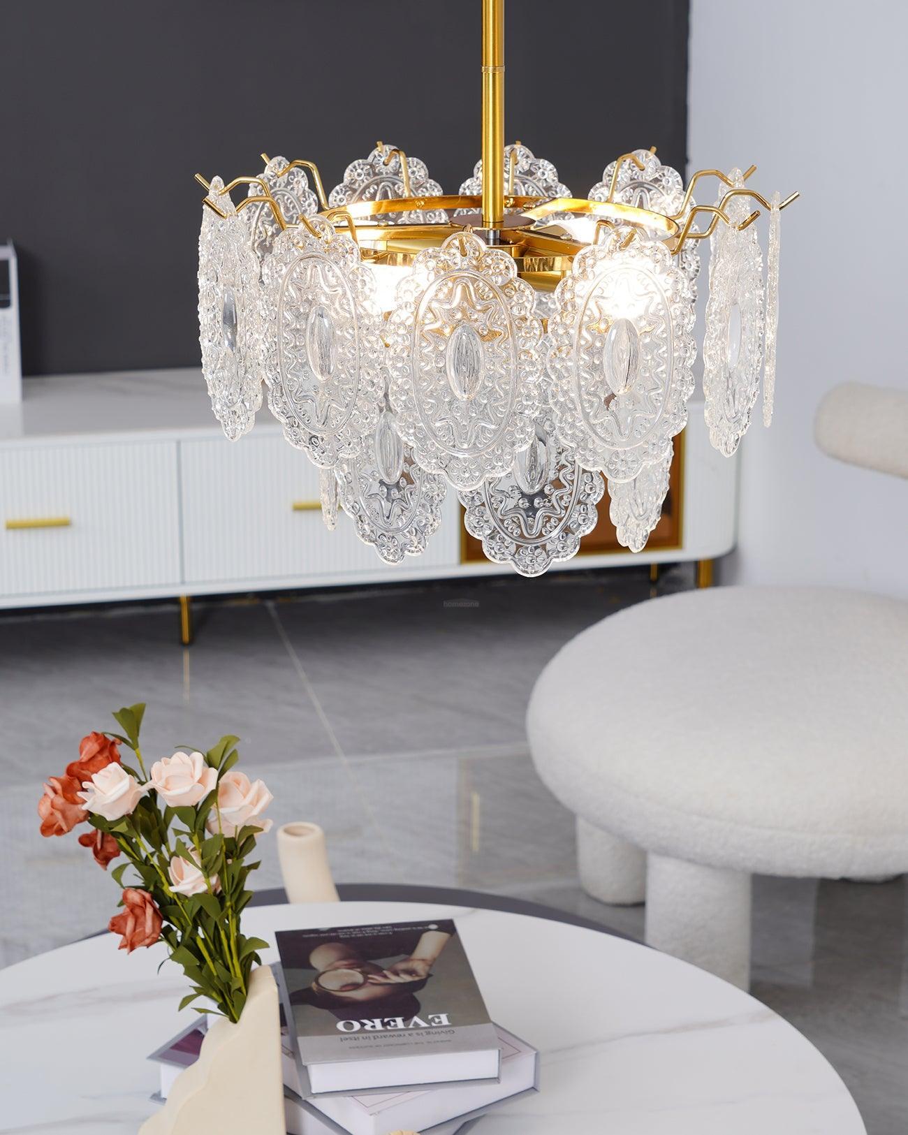 Wave Glass Style Chandelier - Cylinder-1-Luxehomezone