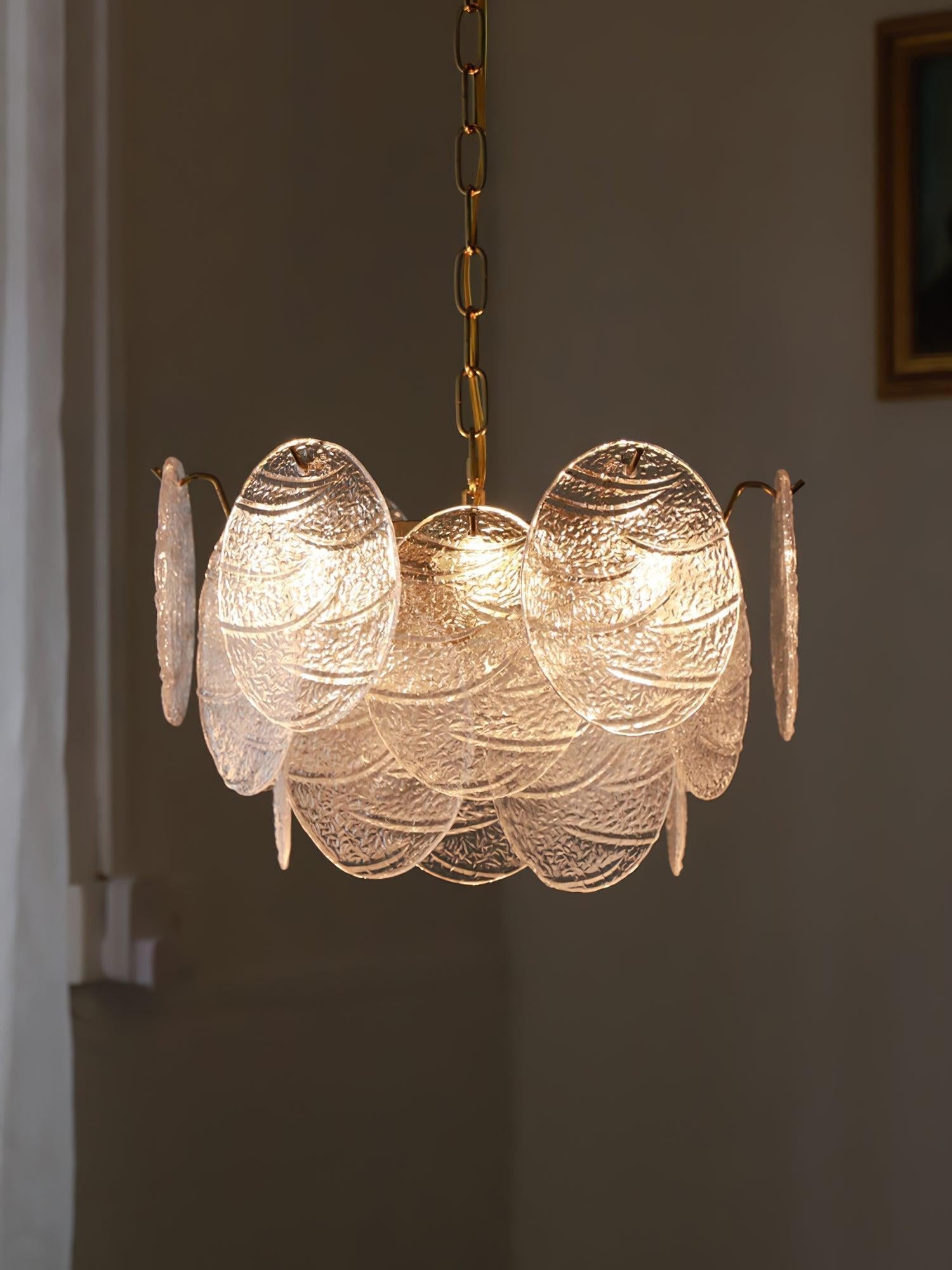 Glass Disc Chandelier with 4/6/9/12 heads - Cylinder-1-Luxehomezone