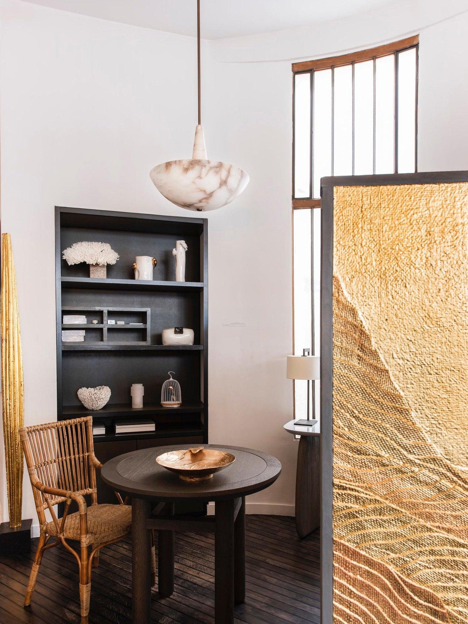 Domus Alabaster Round Chandelier - Alabaster, Alabaster Chandelier-1-Luxehomezone