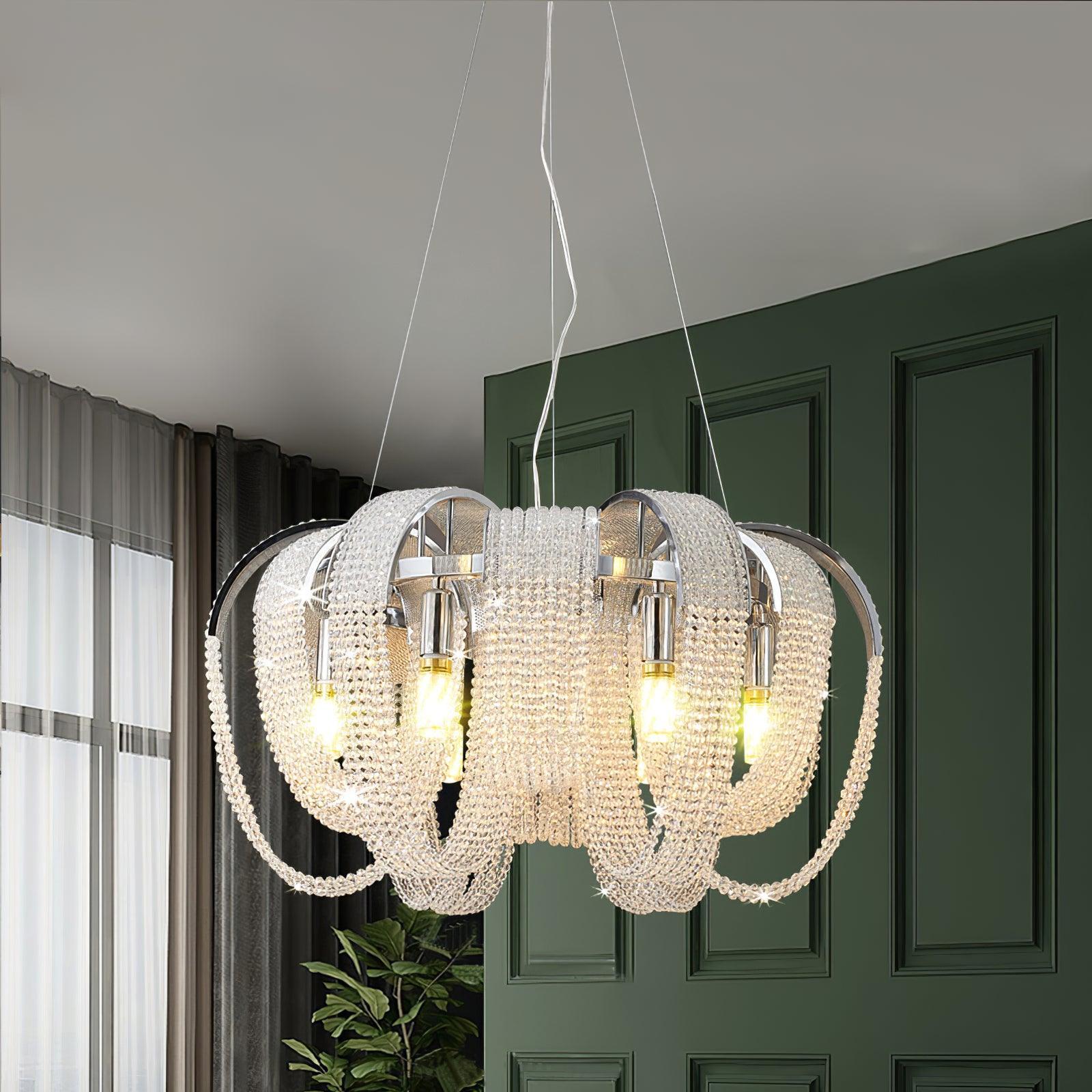 Mesh Crystal Chandelier with 1/6/9 heads - Crystals-1-Luxehomezone
