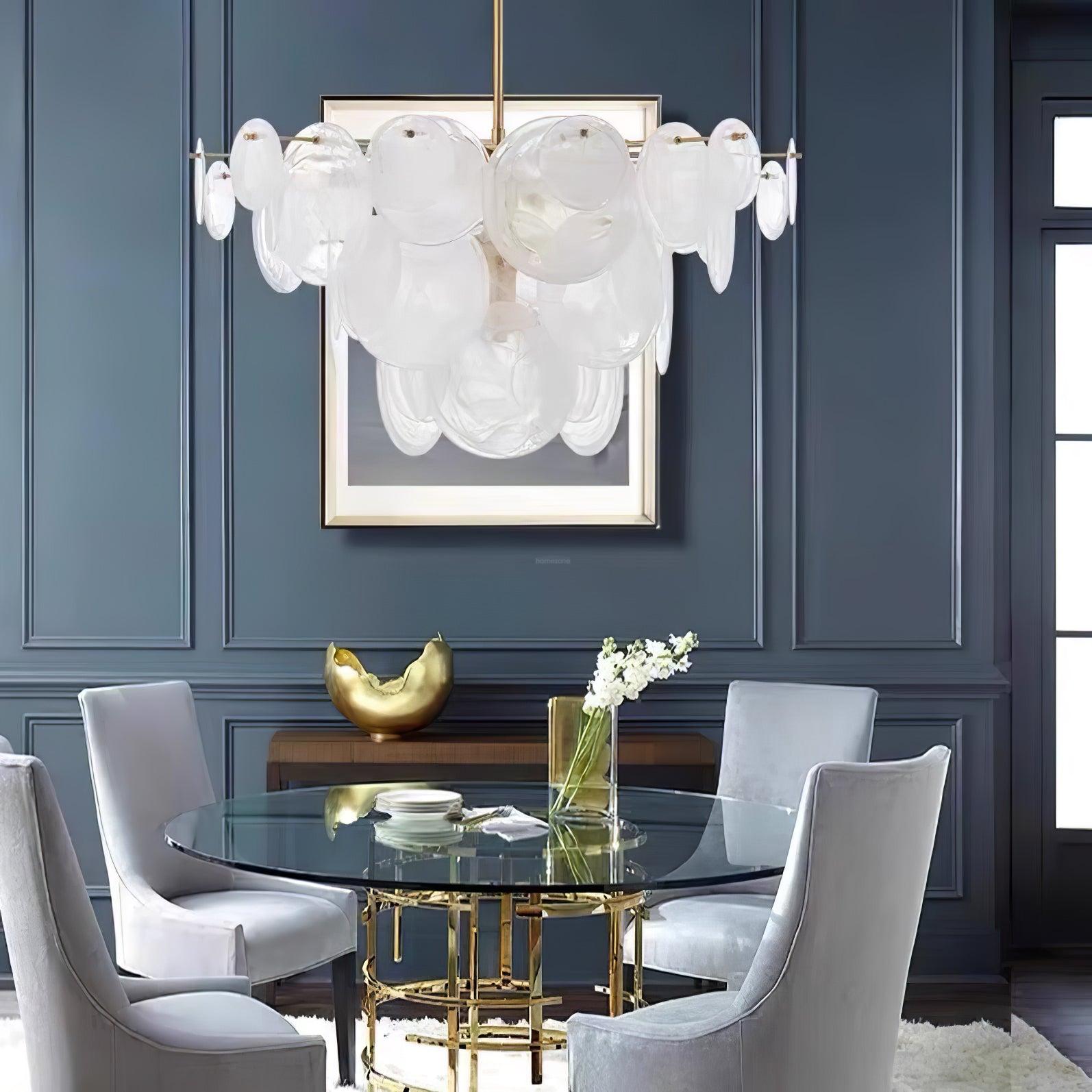 Brass Discs Cascading Round Chandelier - Cylinder-1-Luxehomezone