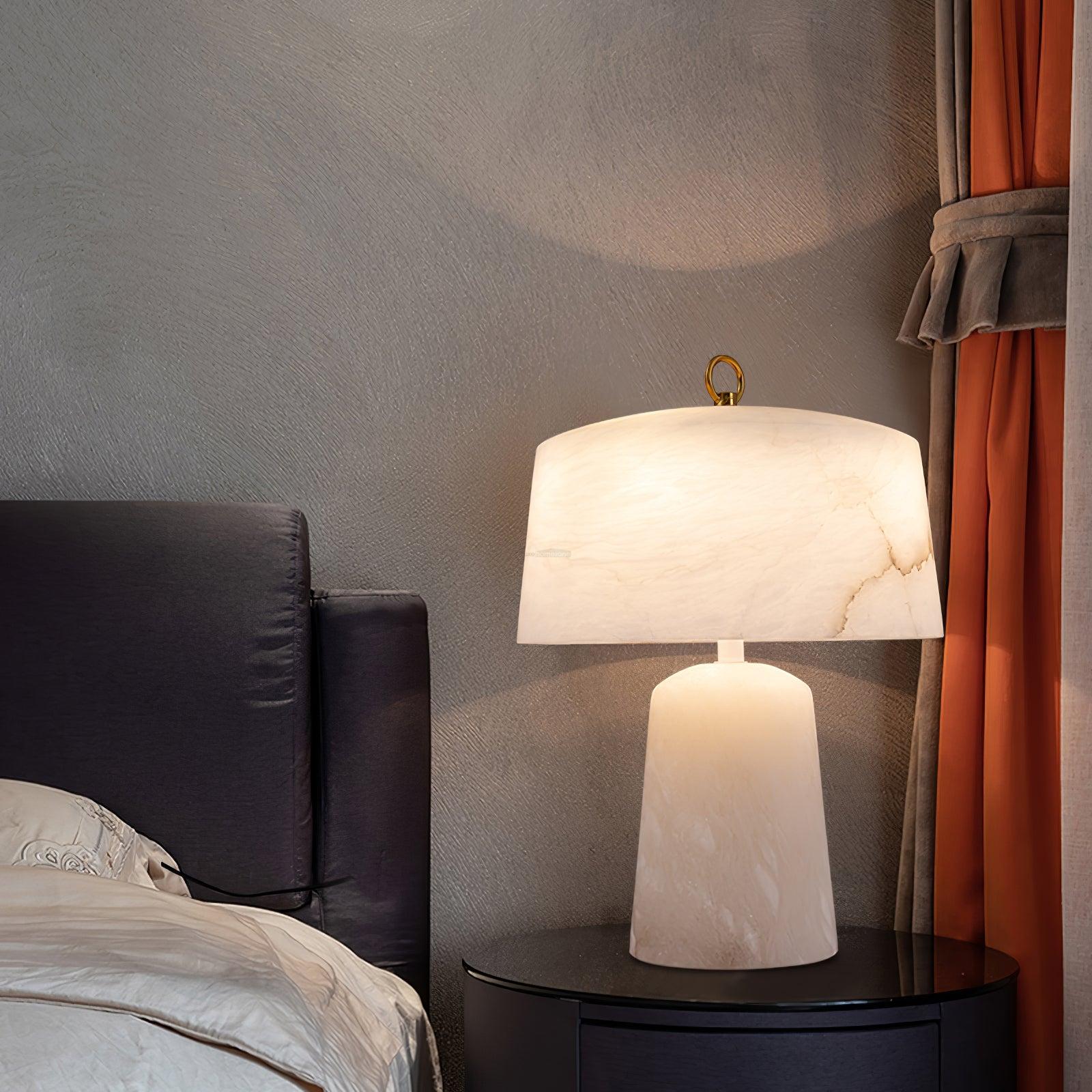 Aogashima Table Lamp  ∅ 11.8″ - Alabaster-1-Luxehomezone