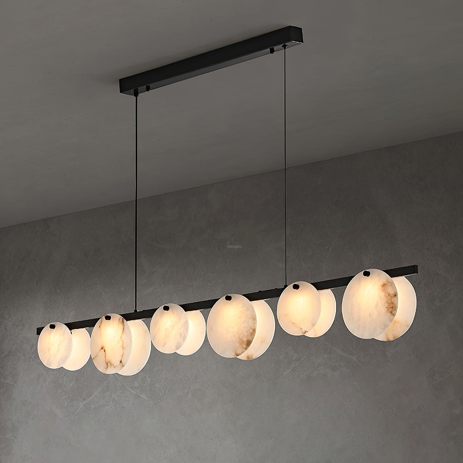 Trinidad Linear Dining Room  Alabaster Chandelier - Alabaster, Alabaster Chandelier-1-Luxehomezone