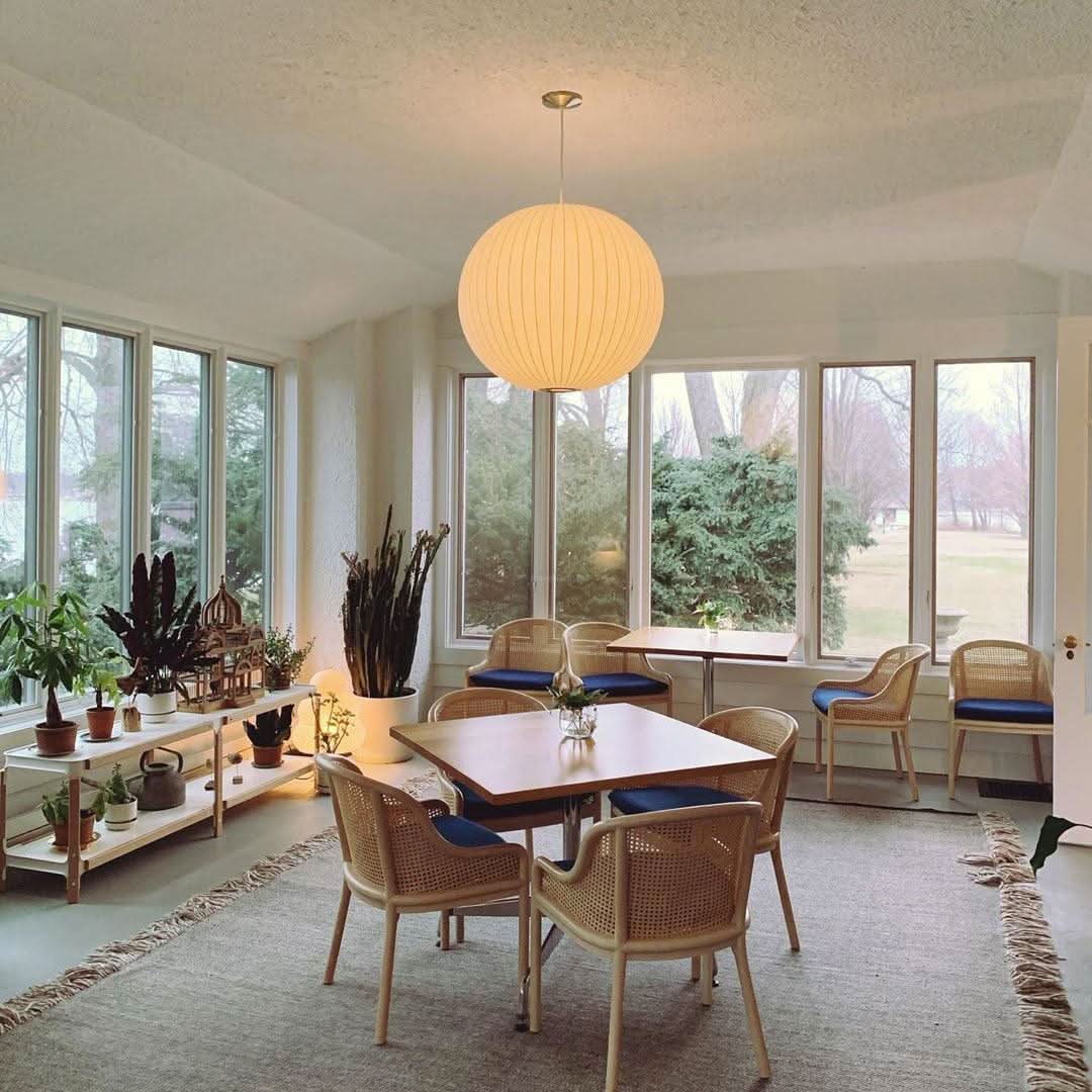 Bubble Pendant Light with Artificial Silk Lampshade - Luxehomezone