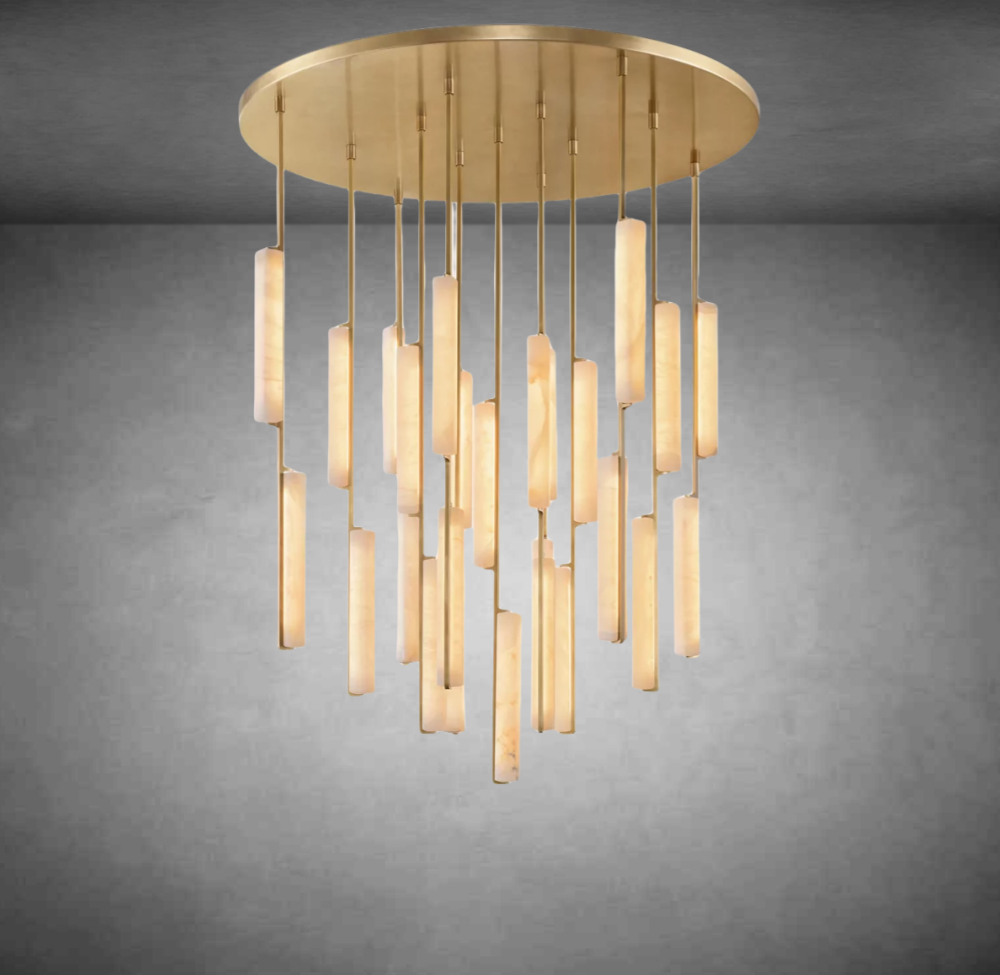 Auduben Alabaster Round Chandelier