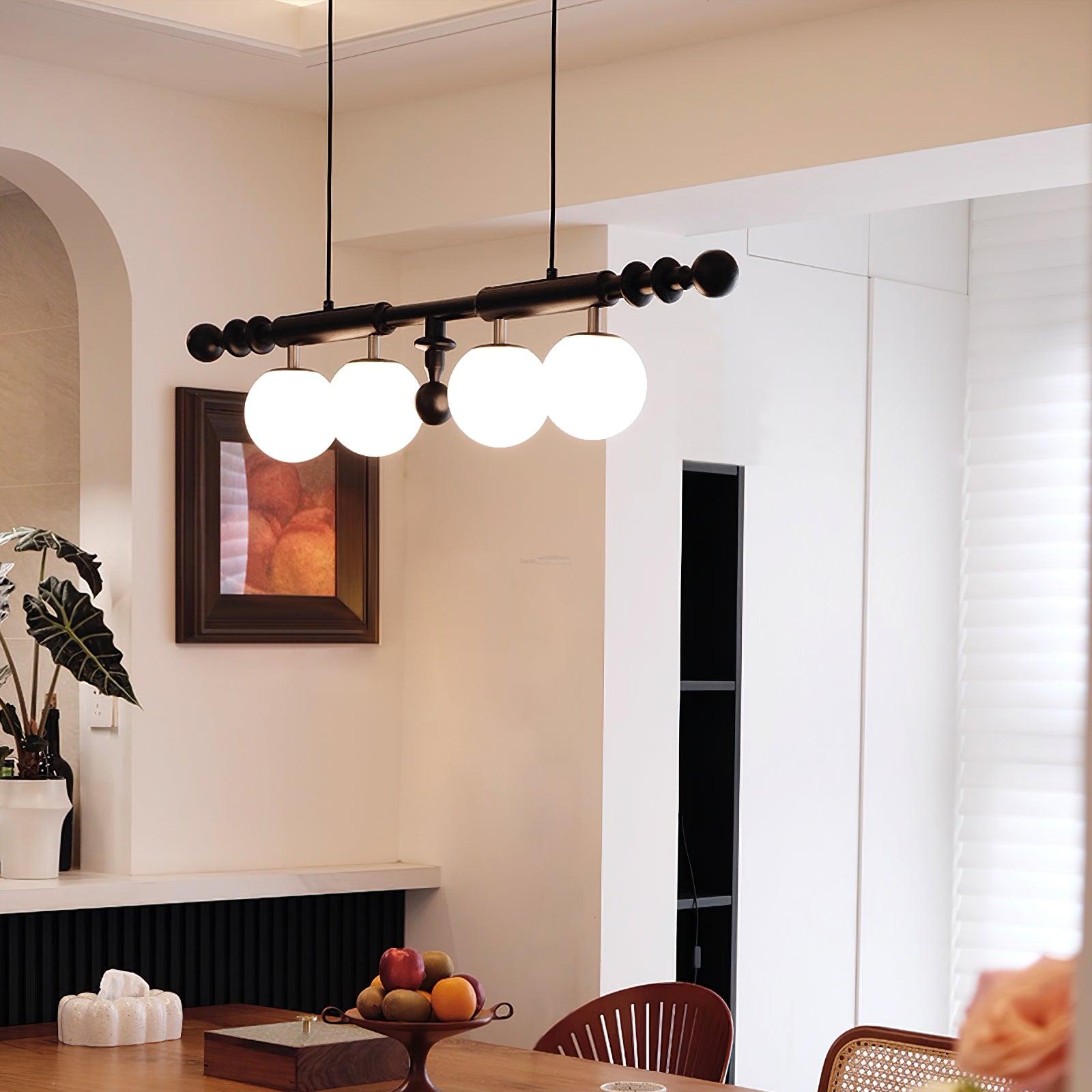 Roman Column Linear Chandelier - Wood-1-Luxehomezone