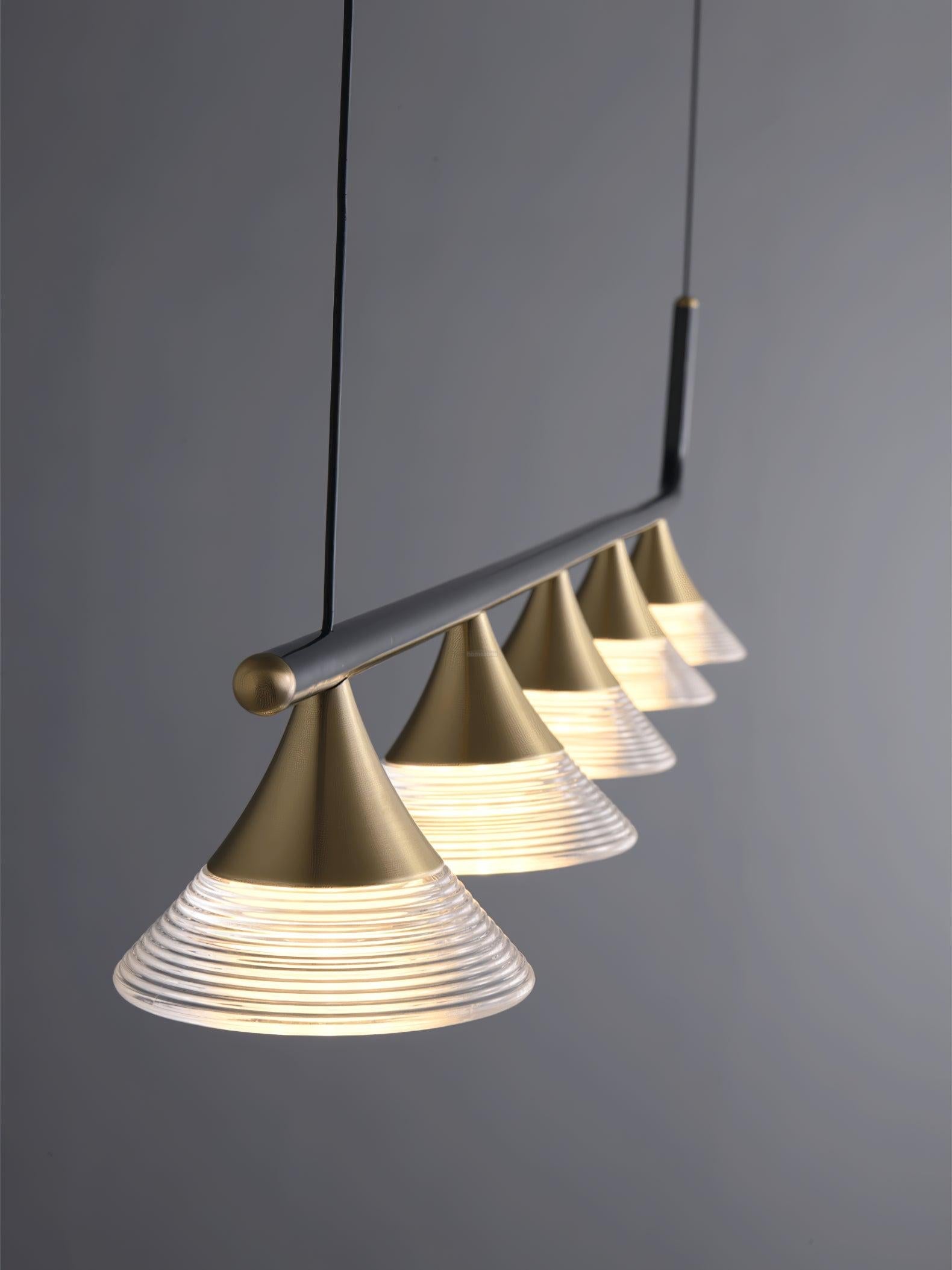 Tristan Restaurant Chandelier L 31.5″ - Bar, Charles, Gold & Transparent-1-Luxehomezone