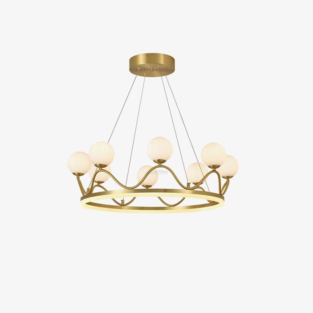 Crown Brass Round Chandelier - Bend-1-Luxehomezone