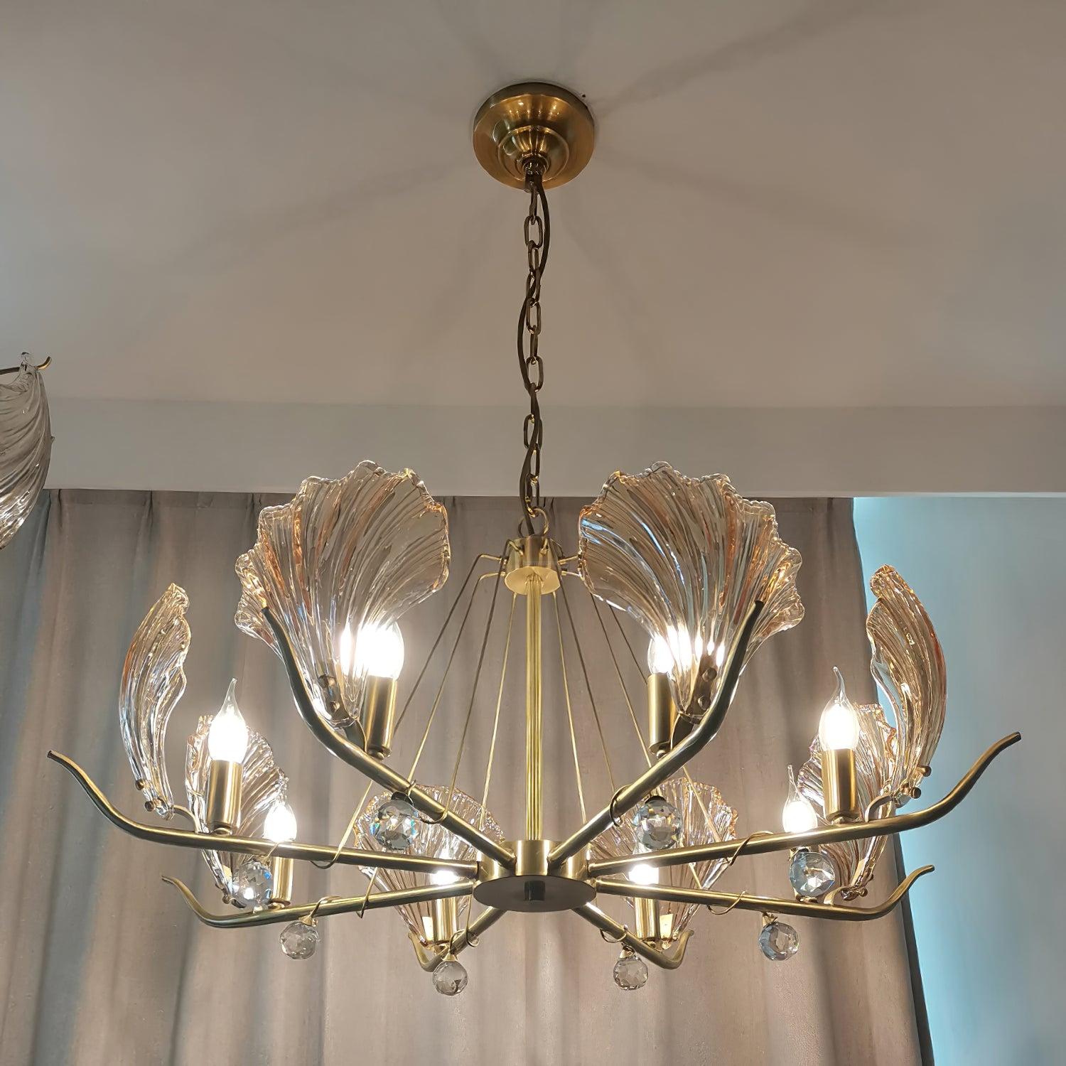 Shell Crystal Chandelier with 3/6/8 heads - Luxehomezone