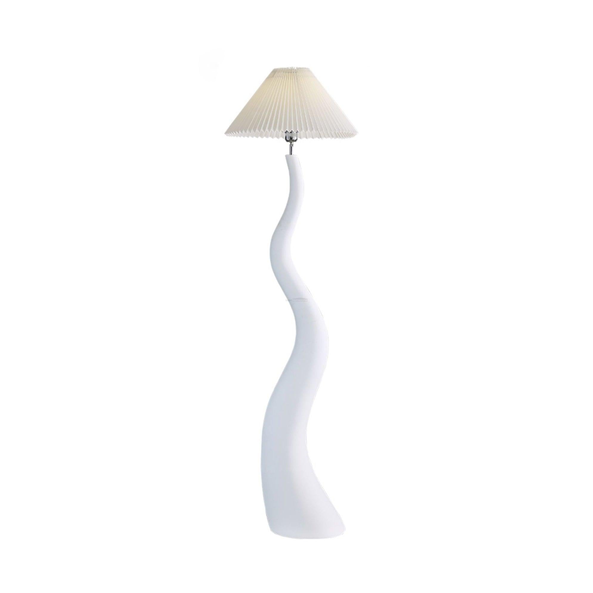 Twisted Pleated Floor Lamp ∅ 17.7″ - Fabric-1-Luxehomezone