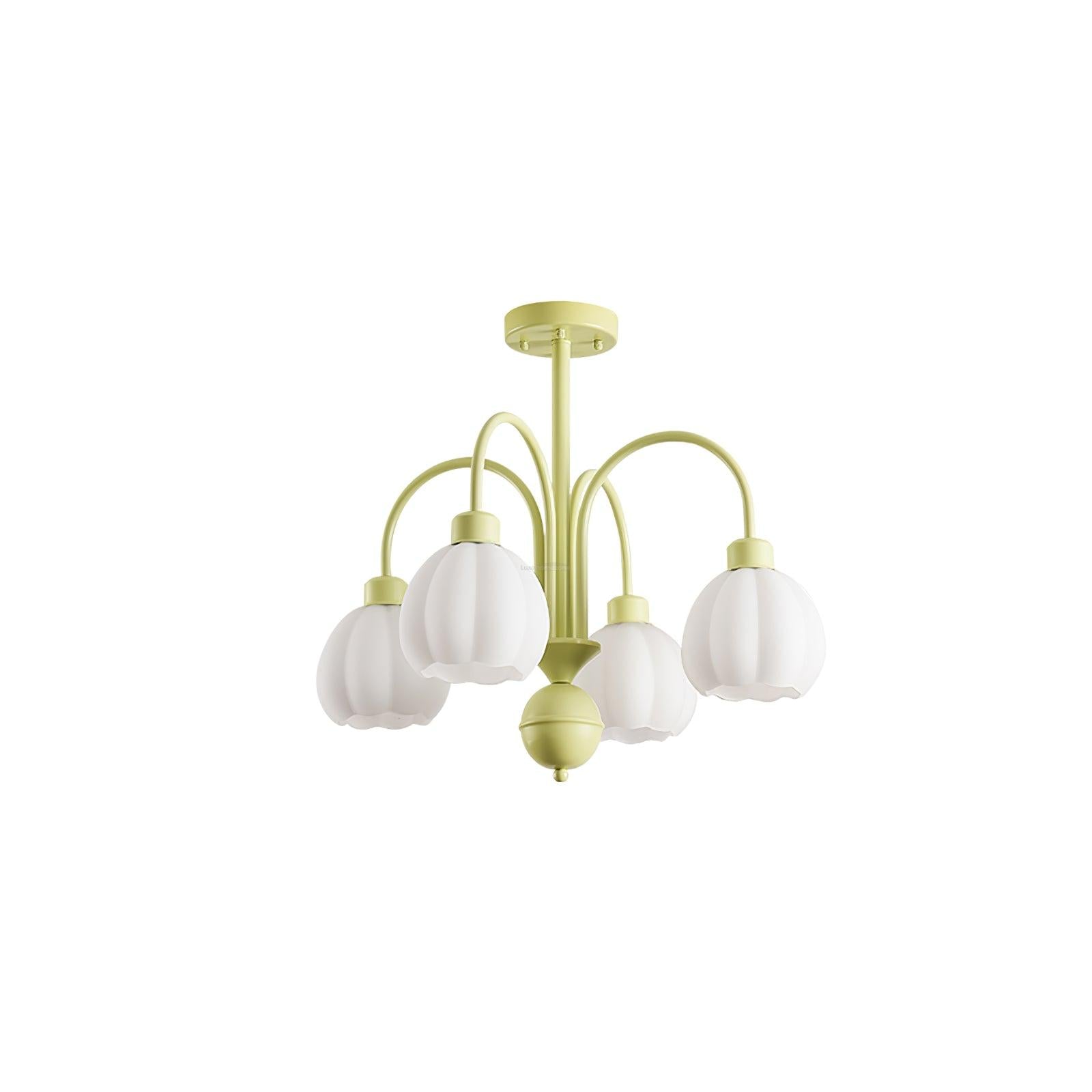 Cream Pumpkin Ball Chandelier with 4/5/6/8 heads - Zahara-1-Luxehomezone