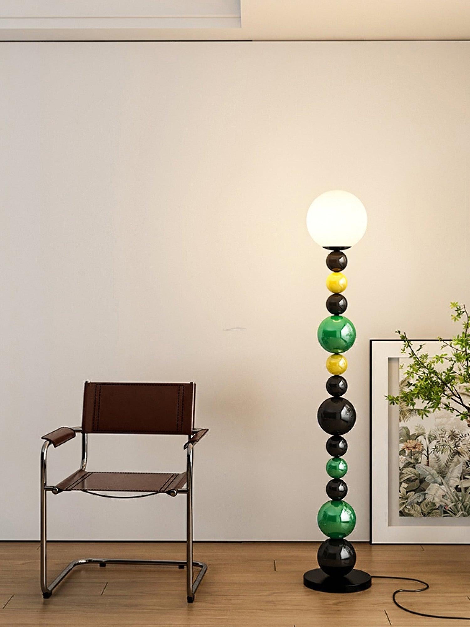 Colorful Round Ball Floor Lamp ∅ 9.8″ - Candy, Green, Red-1-Luxehomezone