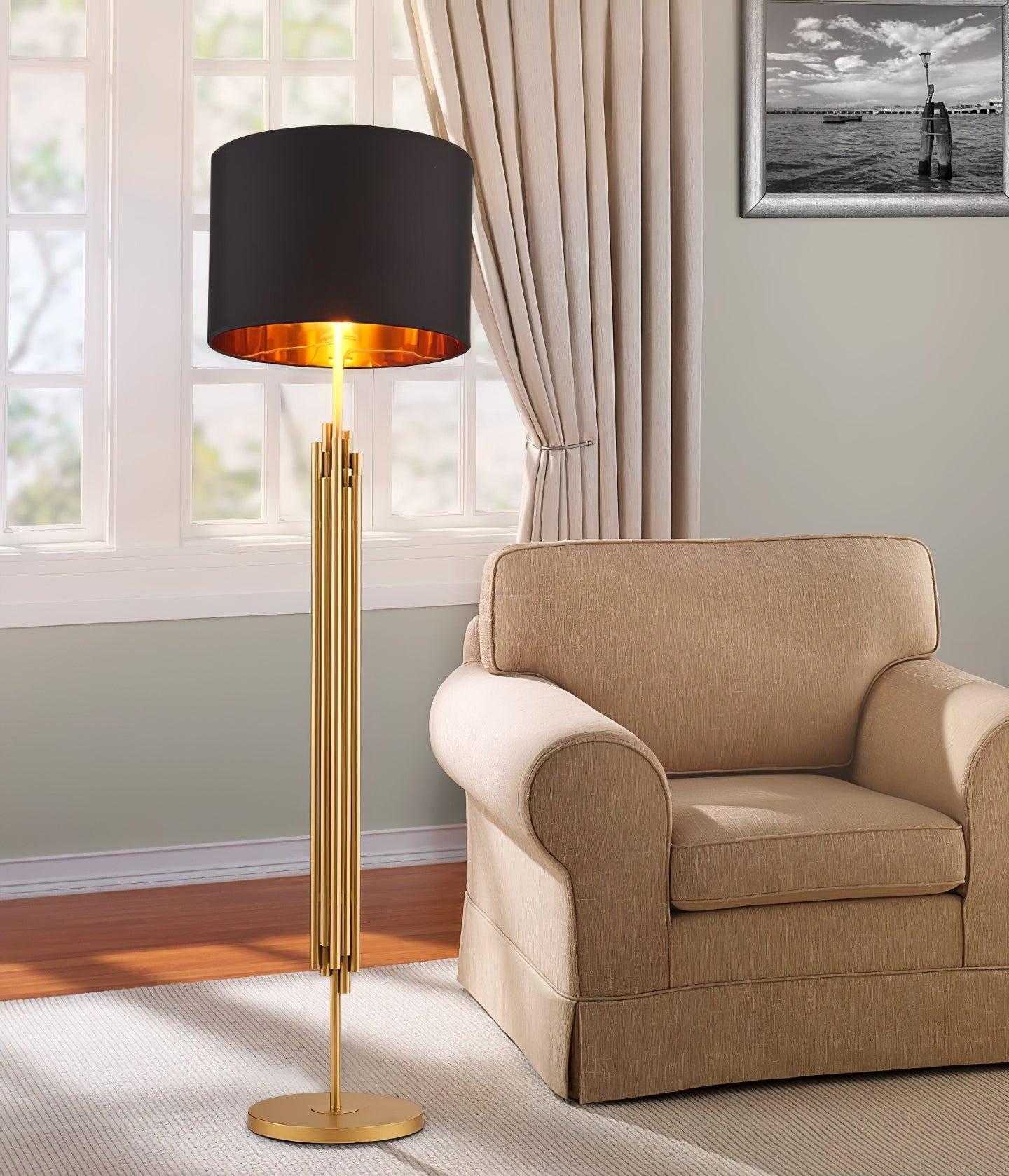 Rubell Floor Light  ∅ 17.7″ - Gold&Black-1-Luxehomezone