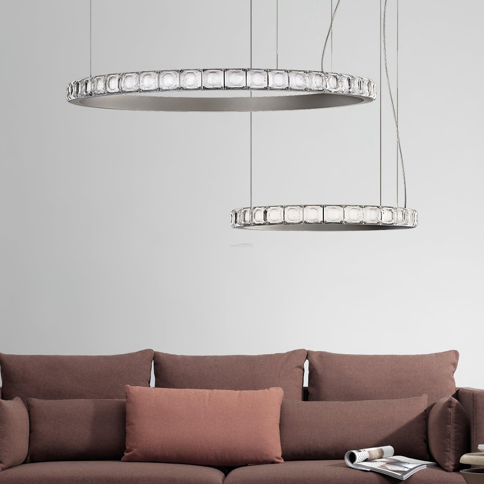 Aura Ring Chandelier ∅ 15.7″ - Straps-1-Luxehomezone