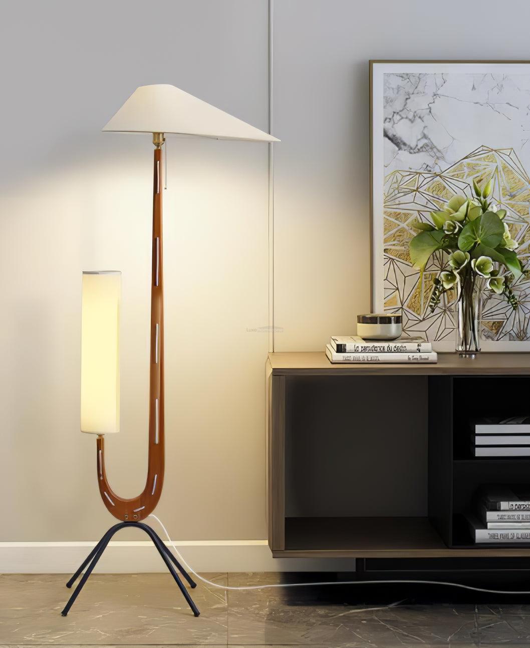 Giraffe Floor Lamp ∅ 21.6″ - Wood-1-Luxehomezone