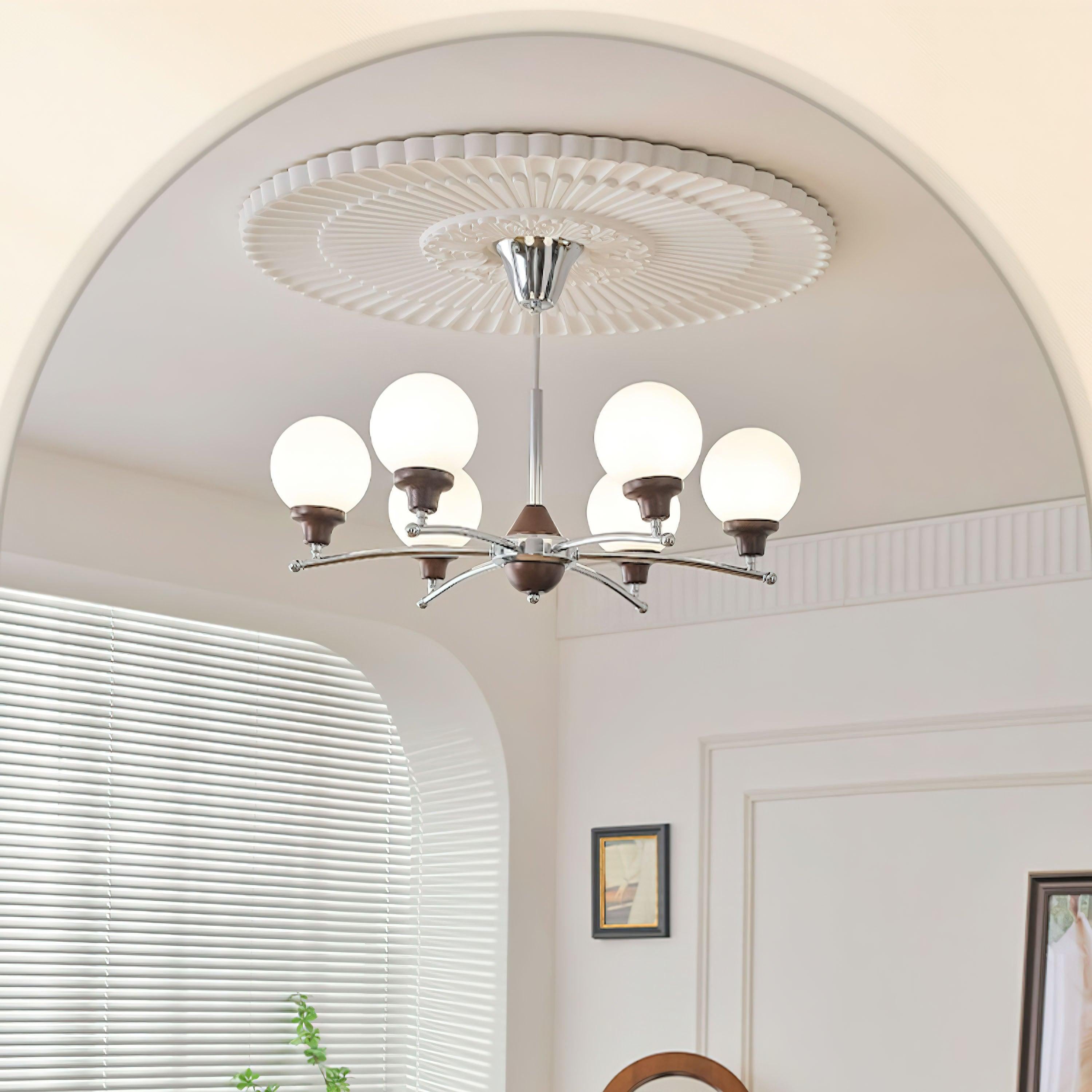 Walnut Glass Ball Chandelier ∅ 21.6″