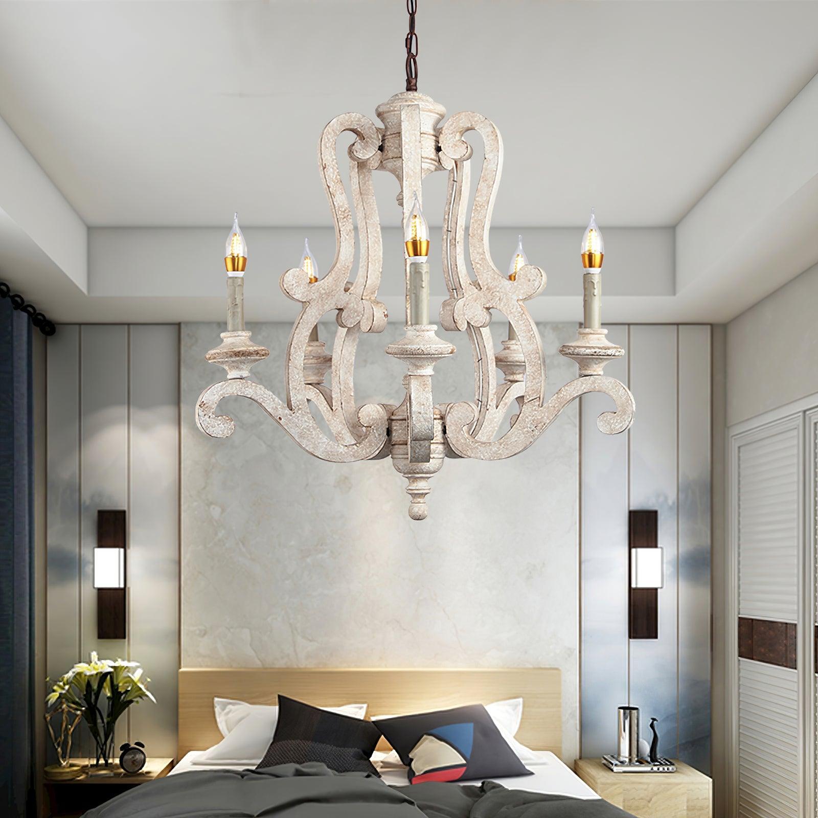 Parrotuncle Wooden Candle Chandelier Φ 23.6″ - Candle-1-Luxehomezone