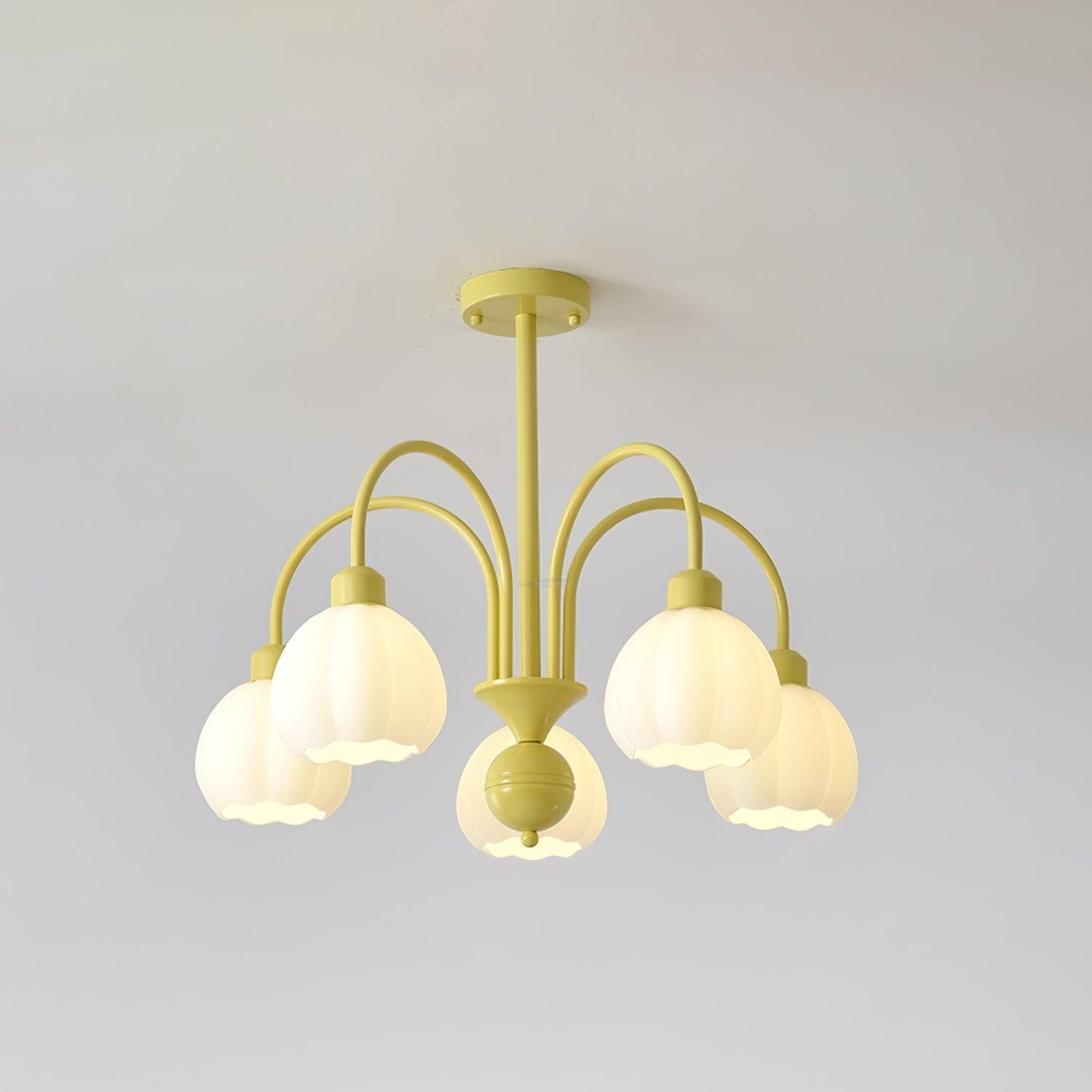 Cream Pumpkin Ball Chandelier with 4/5/6/8 heads - Zahara-1-Luxehomezone