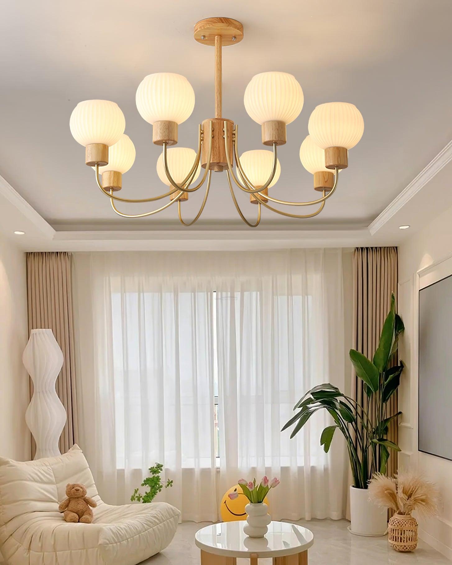 Donnelly Wooden Chandelier with6/8 heads - Luxehomezone