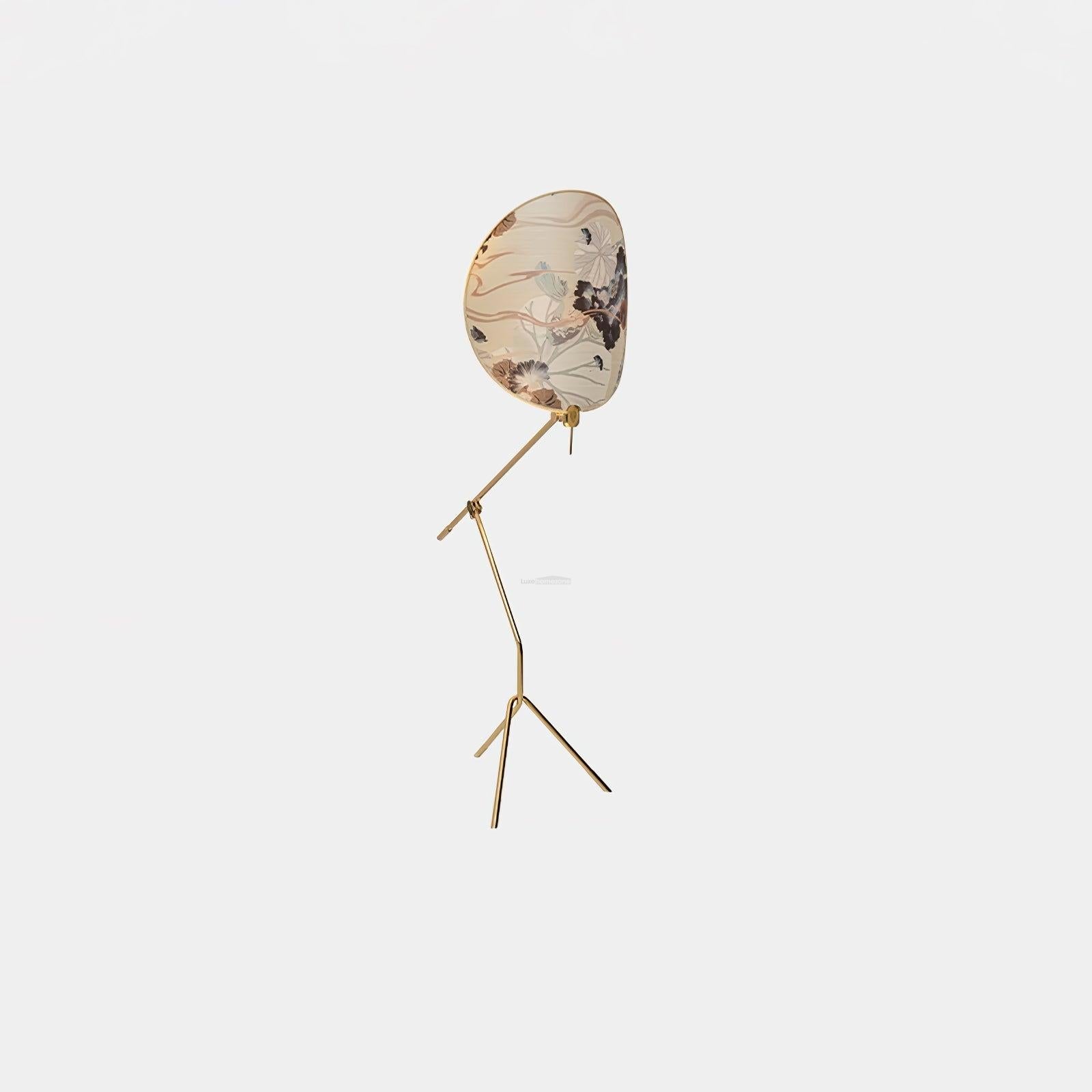 Floral Nocturne Floor Lamp ∅ 23.6″ - Drapery-1-Luxehomezone