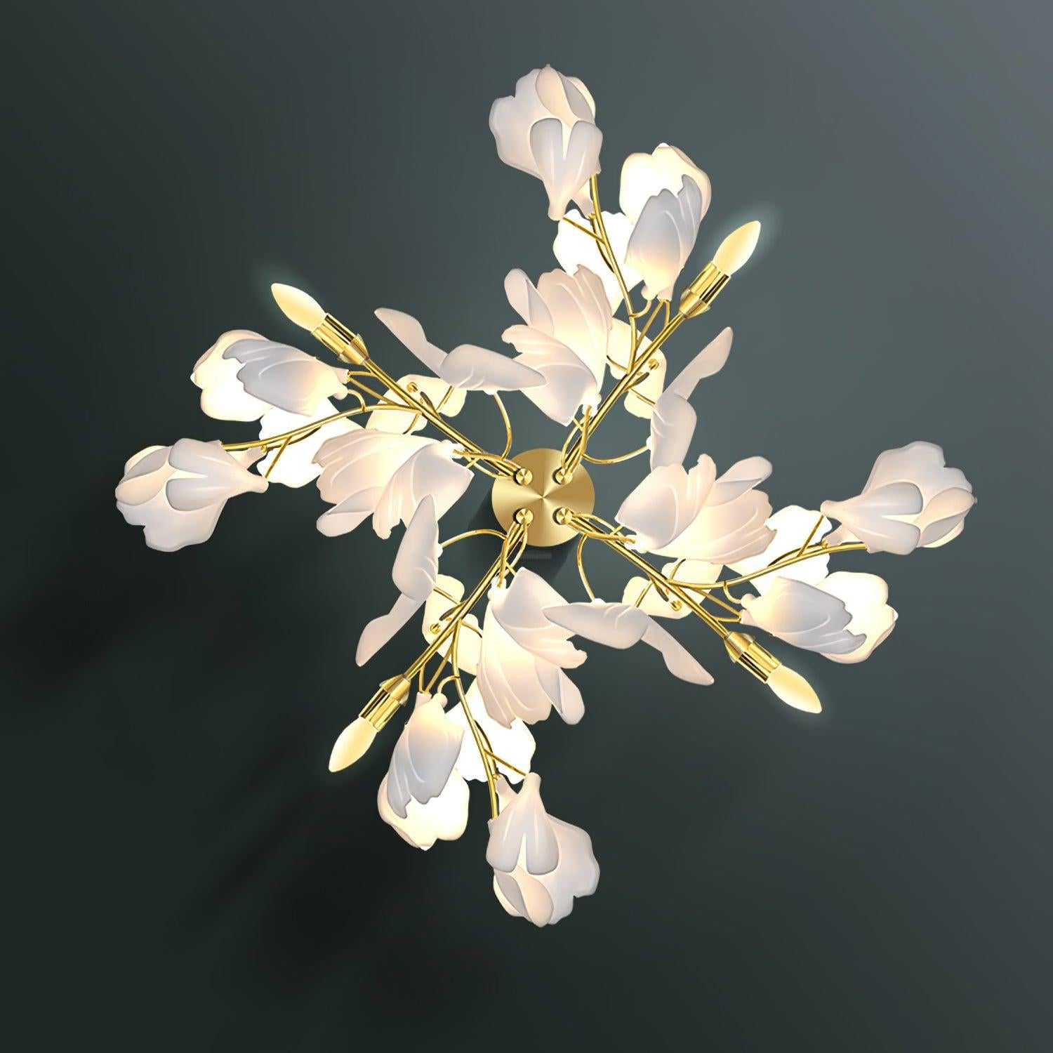 Gingko Wall Lamp with Flower - Gingko, Gingko Chandelier-1-Luxehomezone