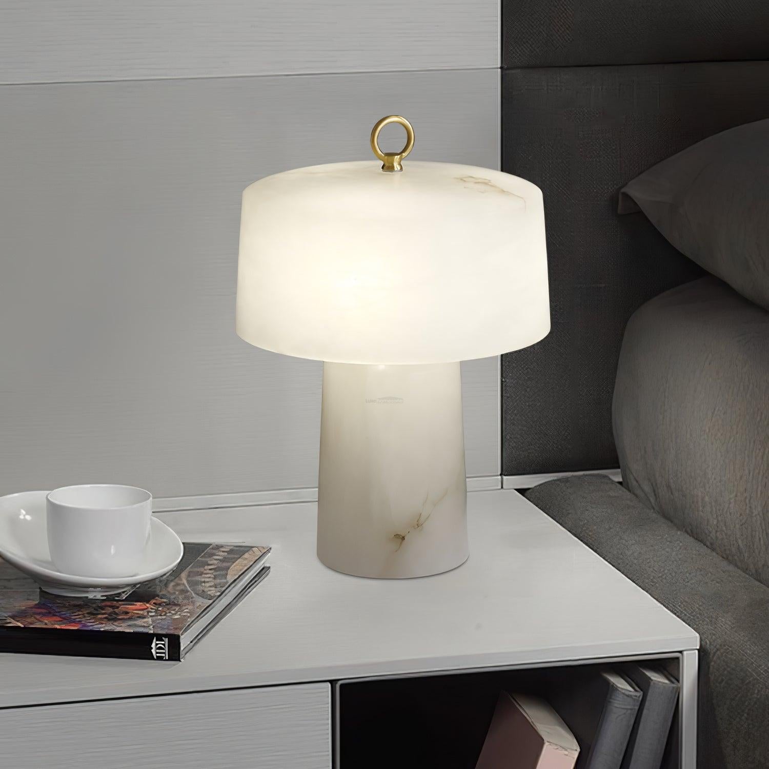 Aogashima Table Lamp  ∅ 11.8″ - Alabaster-1-Luxehomezone