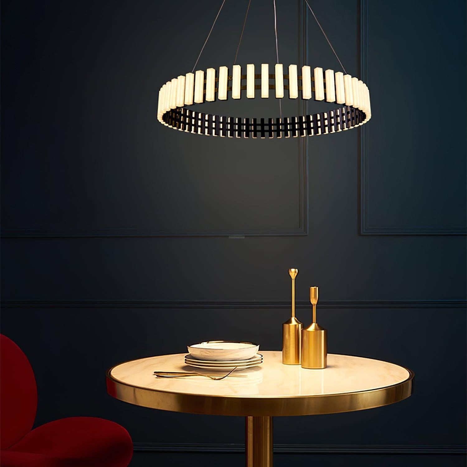 Hanging LED Chandelier ∅ 15.7″ - ring-1-Luxehomezone