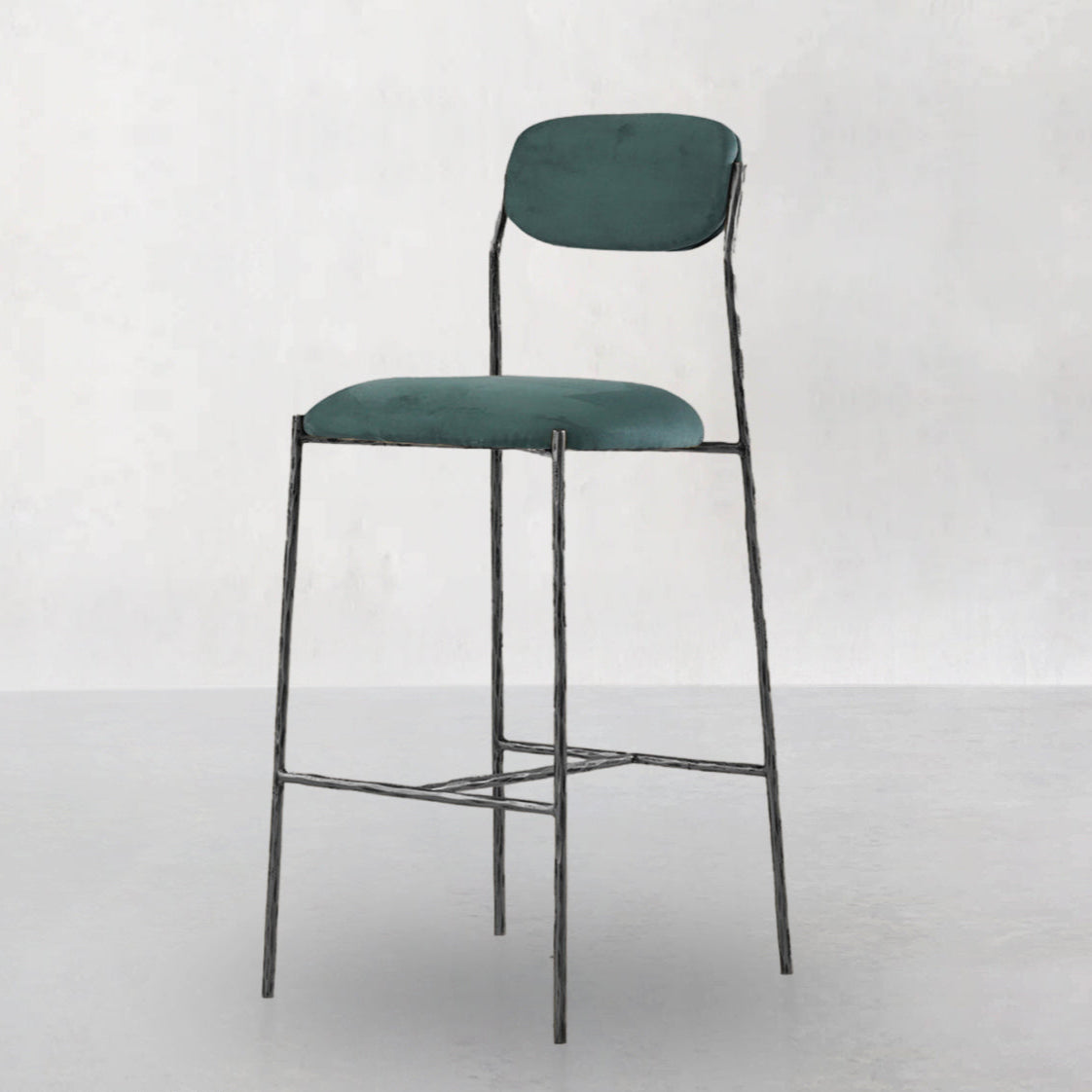 Thaddeus Green Fabric Bar Stool