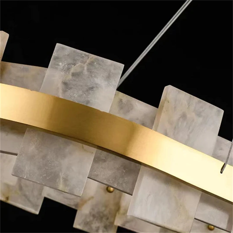 Anita Alabaster Oval Chandelier