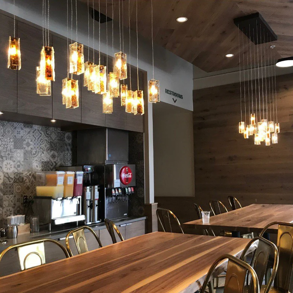 Rectangular  Glass  Pendant Chandelier Cluster - Cluster-1-Luxehomezone