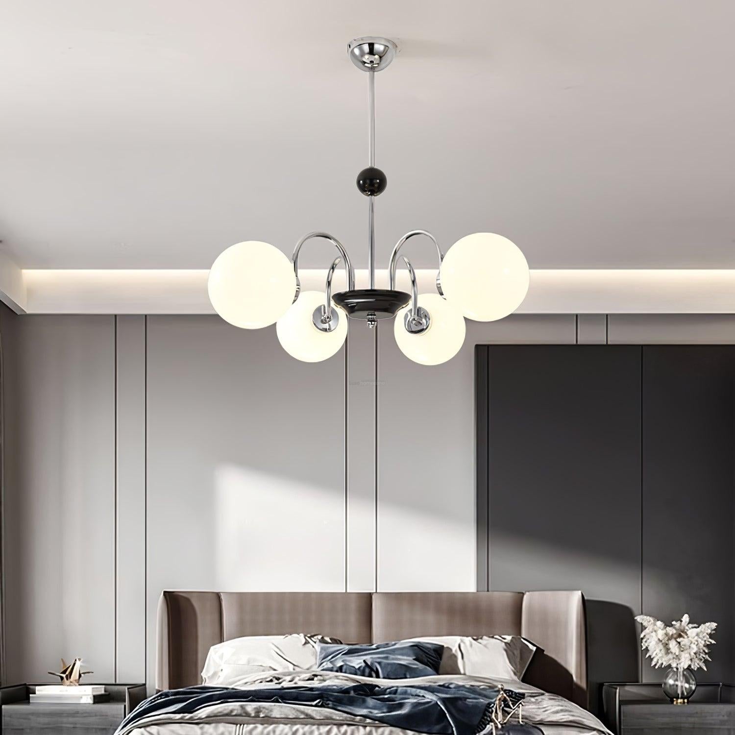 Yisu Glass Globe Chandelier with 3/4/5/6/8 heads - Bend, Marshmallow Chandelier, Optimized-1-Luxehomezone
