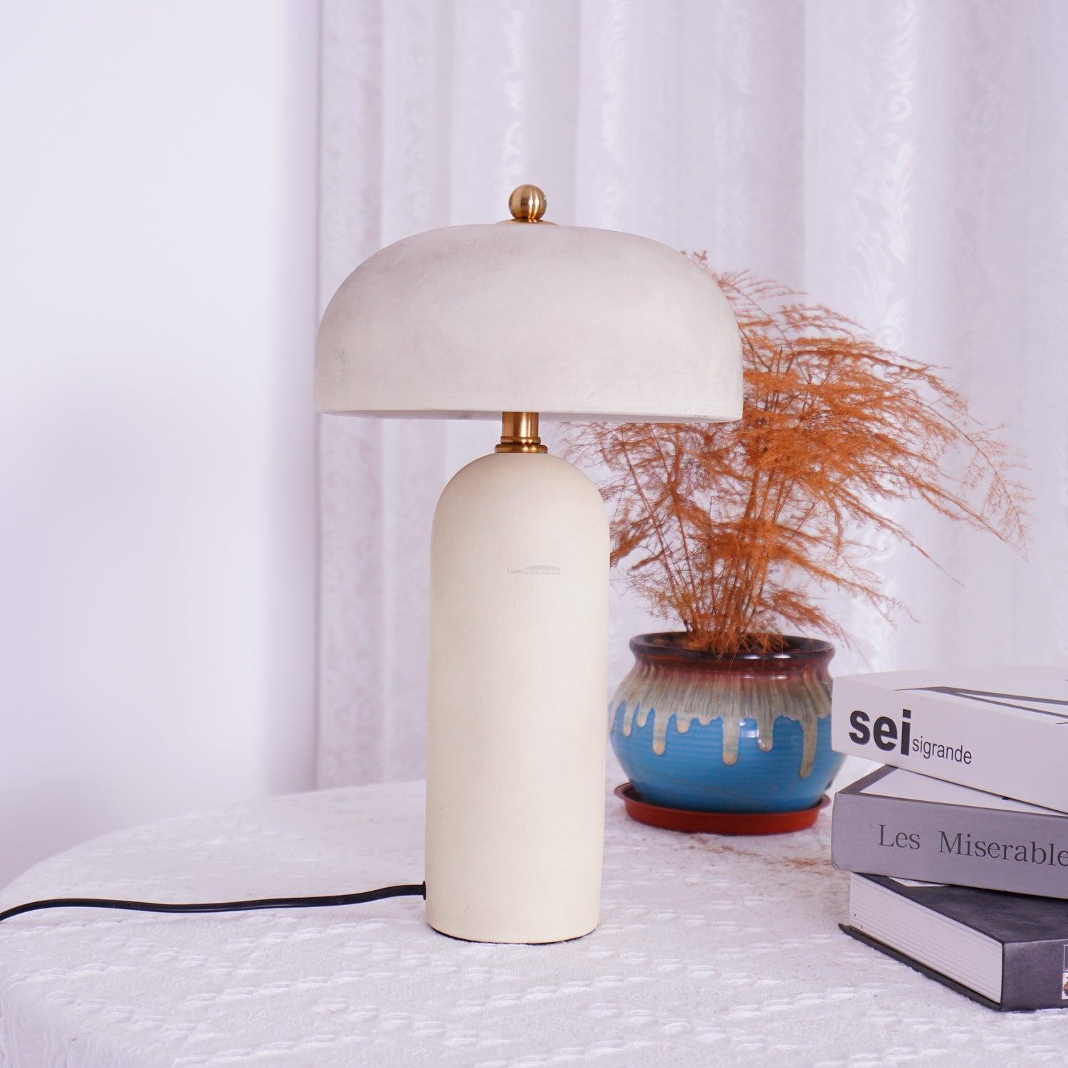 Fungi Glow Table Light - Kaya Ceramics, White-1-Luxehomezone