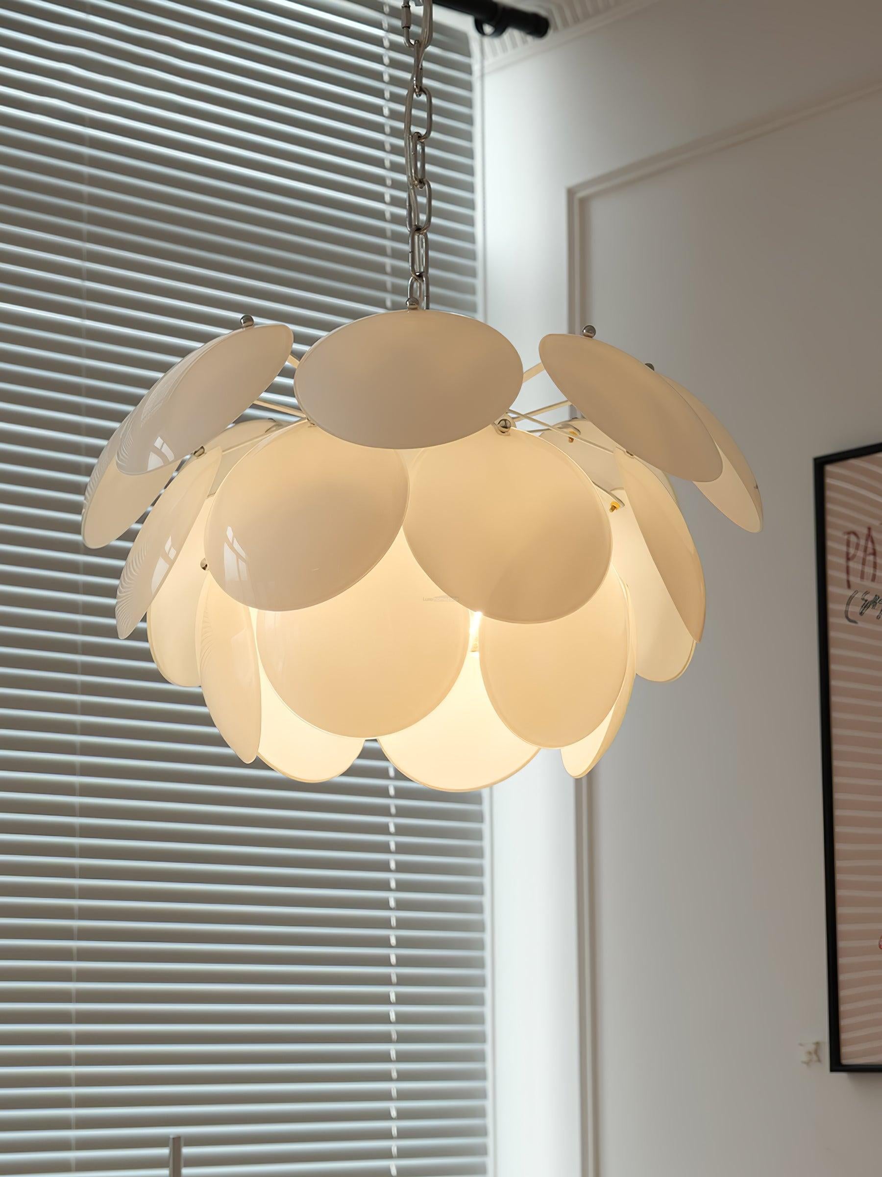 Luminous Petal Glass Round Chandelier - Luxehomezone