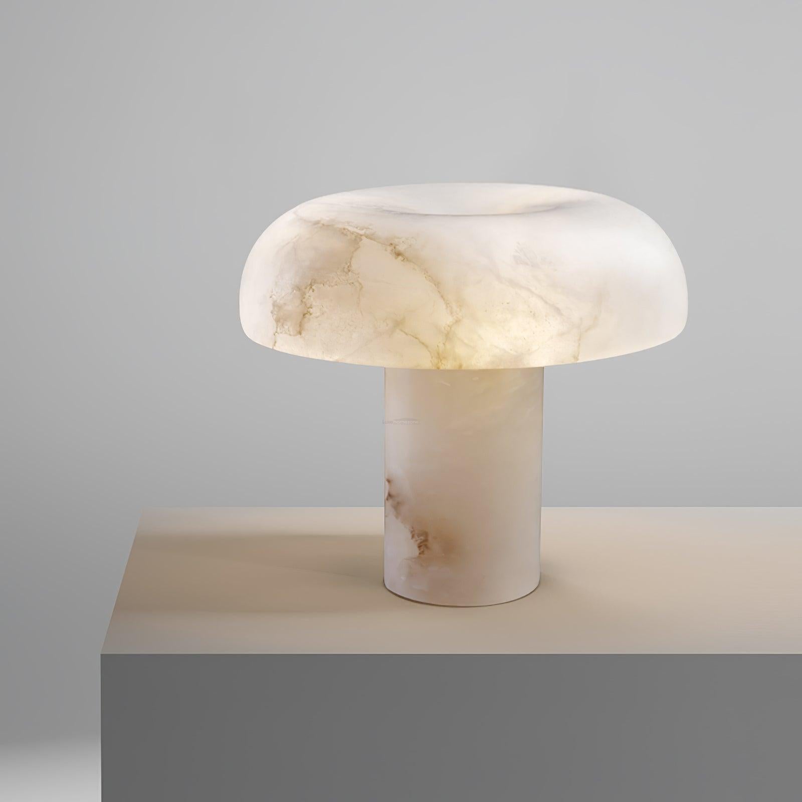 Mushroom Table Lamp Style B - Alabaster-1-Luxehomezone