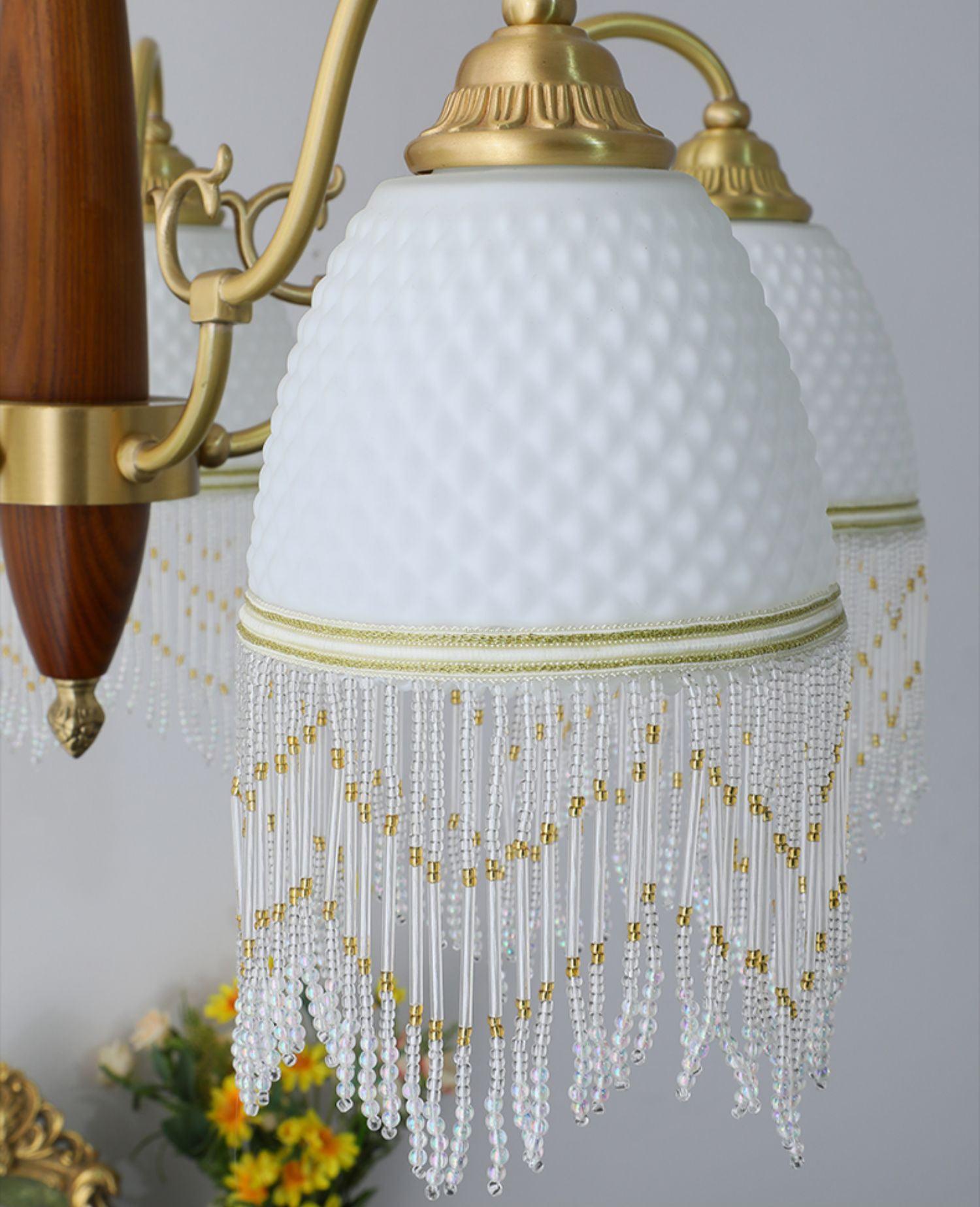 Mesh Tassel Glass Chandelier ∅ 19.7″ - Tassel-1-Luxehomezone