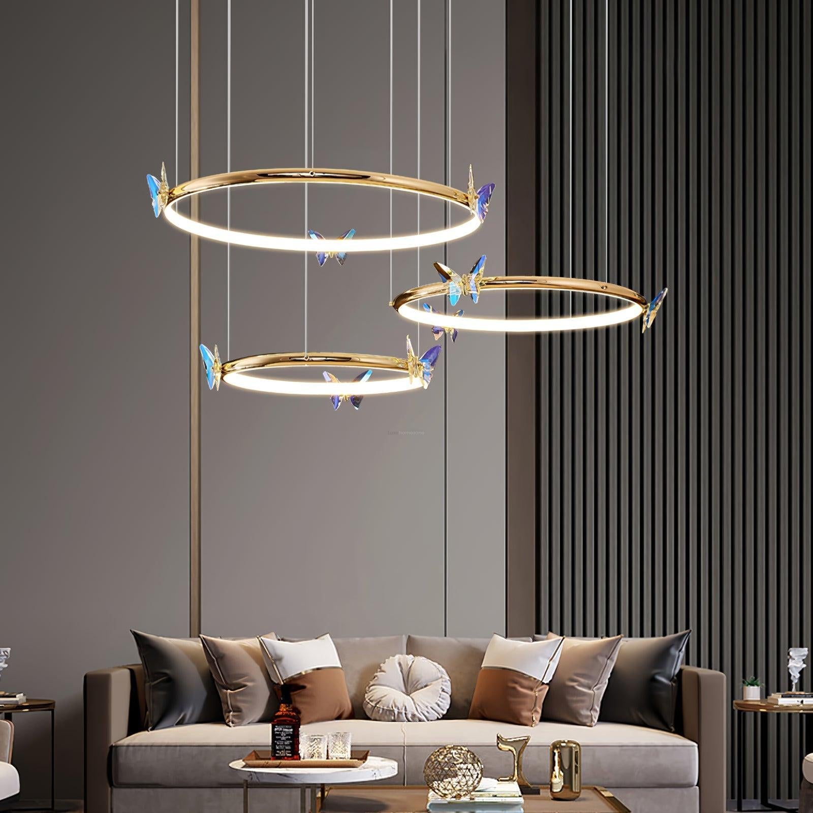 Blue Butterfly Round Chandelier - Butterfly-1-Luxehomezone