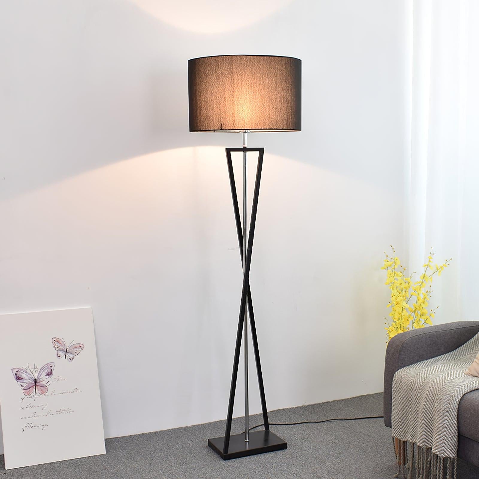 Kaden Black Floor Lamp ∅ 20.1″ - Geometry-1-Luxehomezone