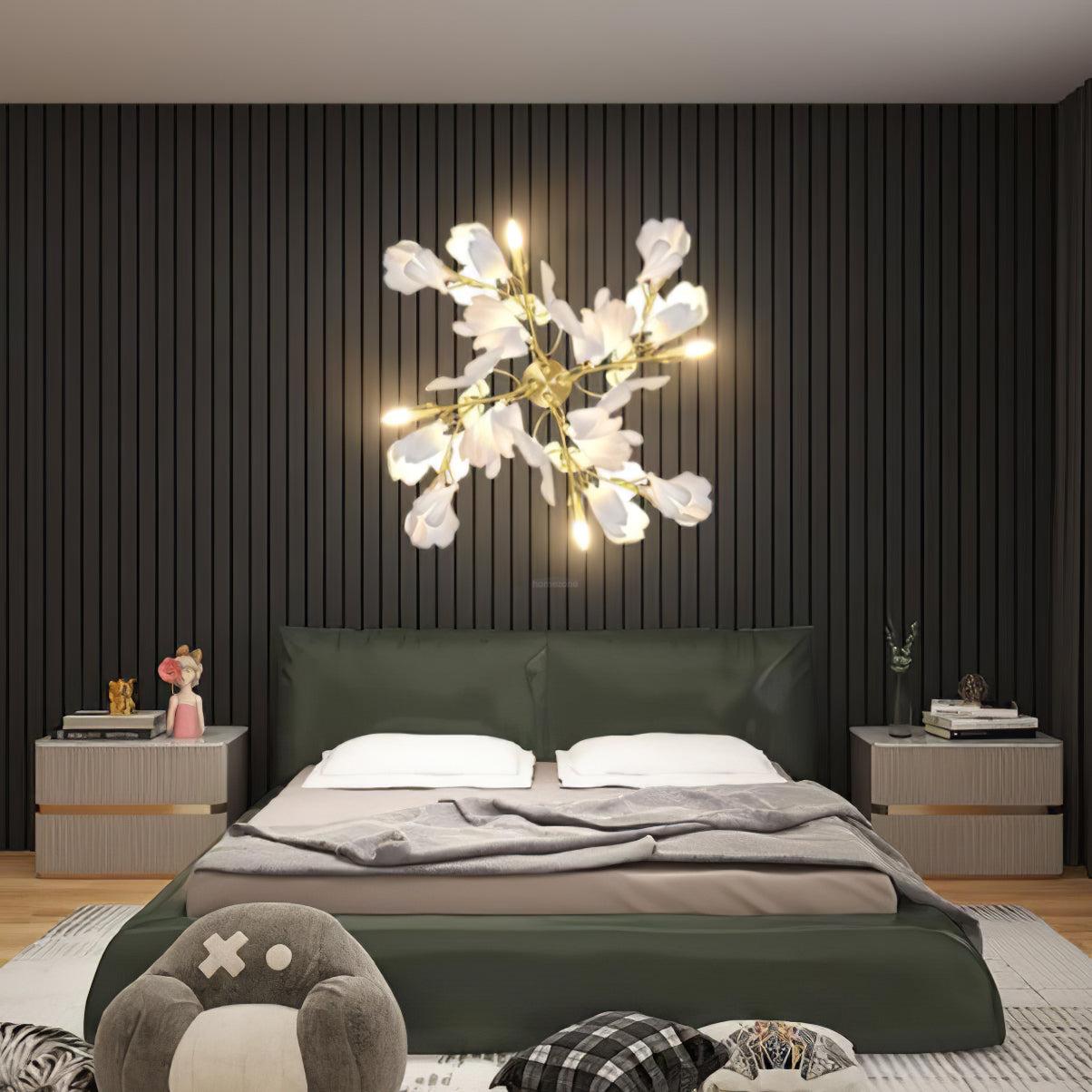 Gingko Wall Lamp with Flower - Gingko, Gingko Chandelier-1-Luxehomezone