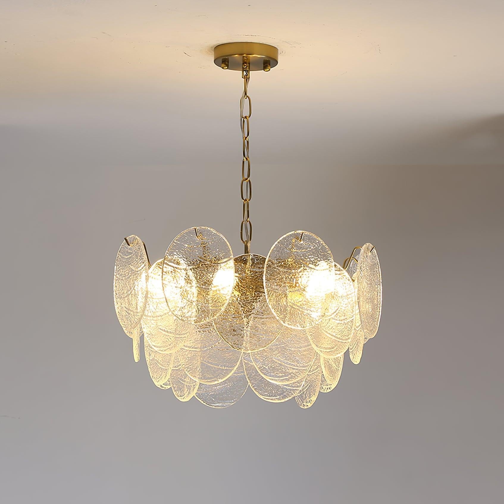 Glass Disc Chandelier with 4/6/9/12 heads - Cylinder-1-Luxehomezone