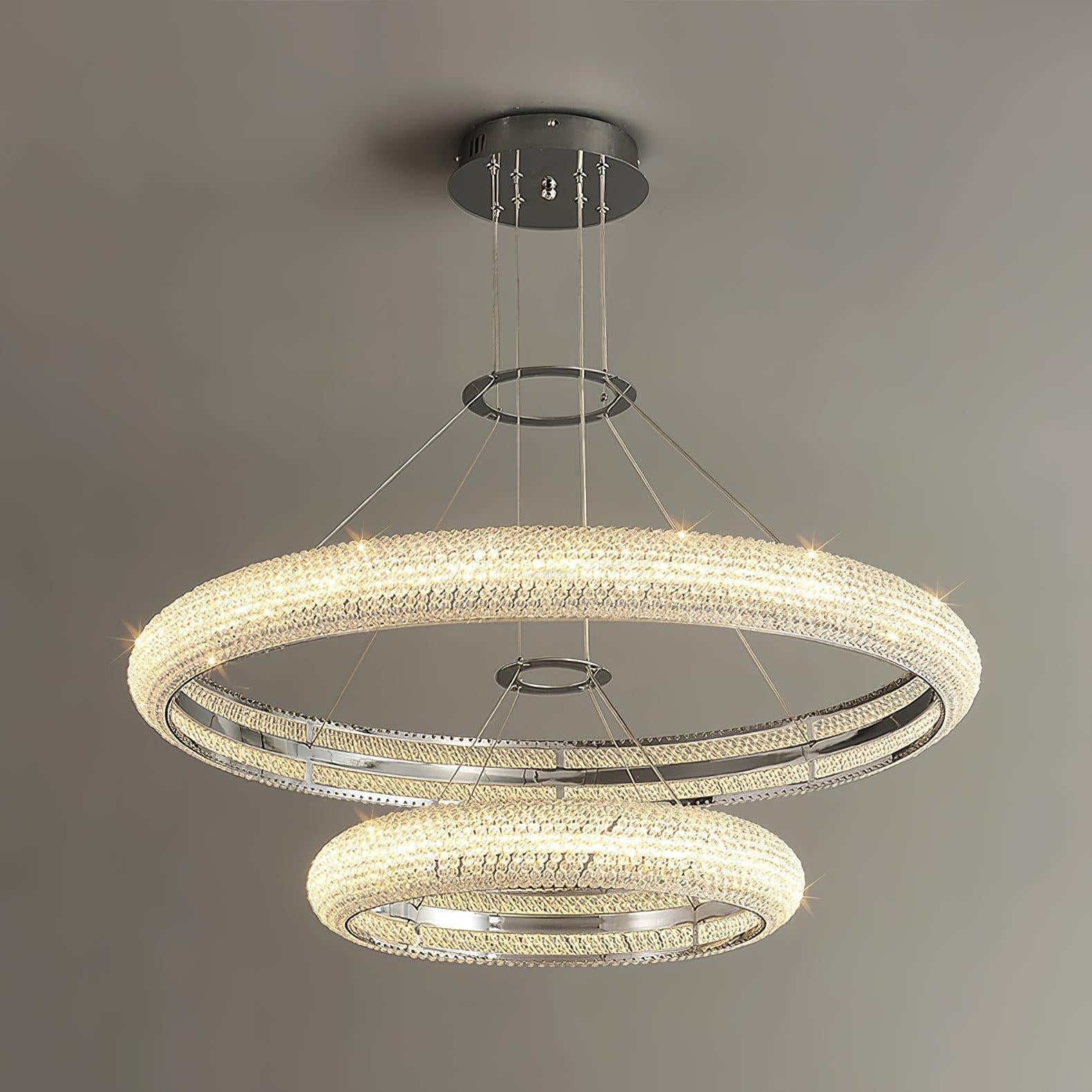 Asscher Ring Chandelier ∅ 17.7″ - Crystals-1-Luxehomezone