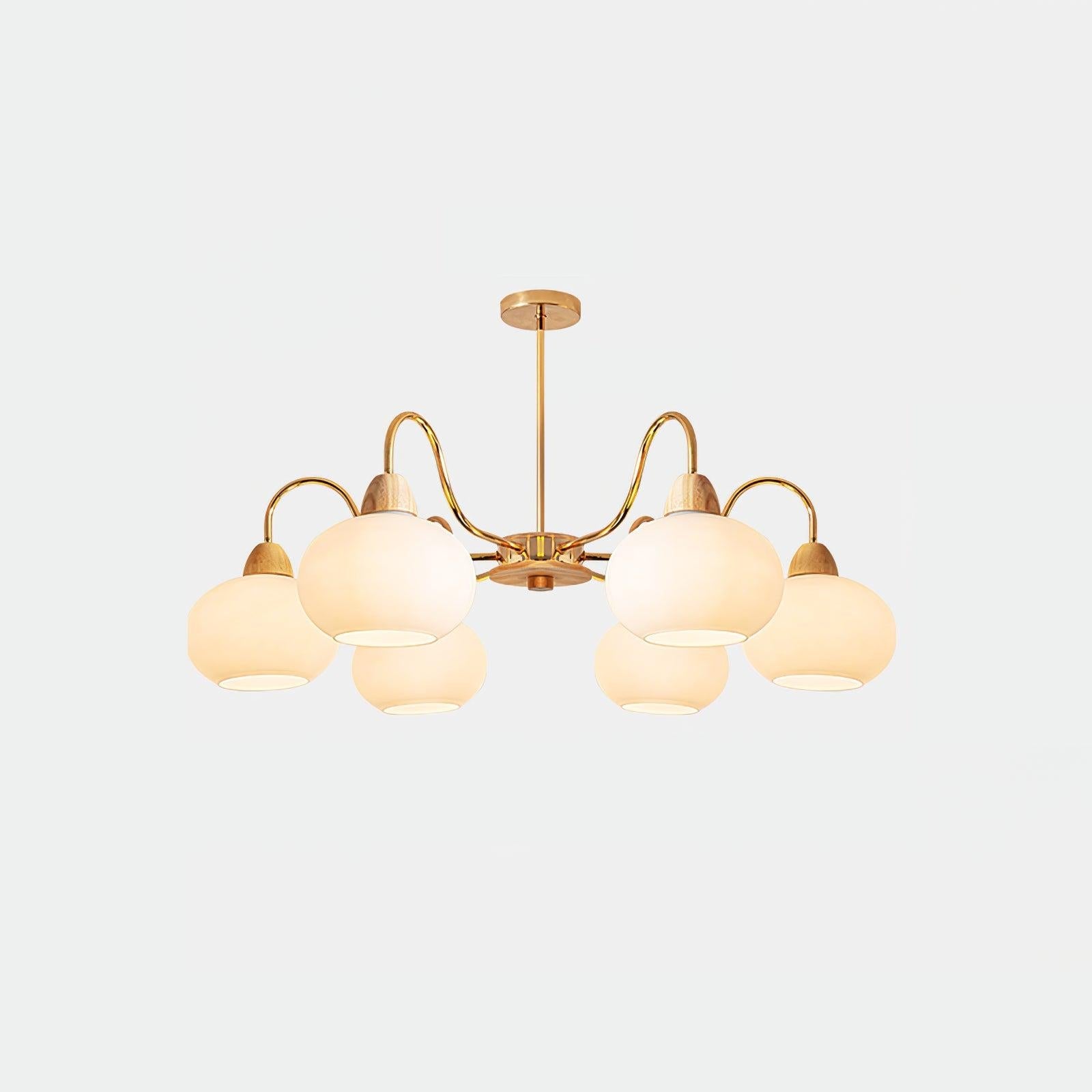 Glass Persimmon Chandelier with 3/5/6/8 heads - Glass Chandelier, Persimmon-1-Luxehomezone