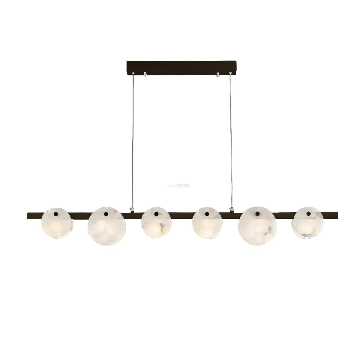 Trinidad Linear Dining Room  Alabaster Chandelier - Alabaster, Alabaster Chandelier-1-Luxehomezone